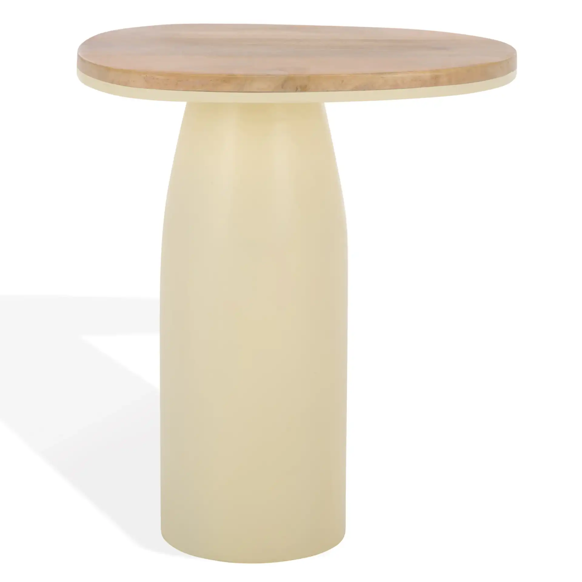 Veronica Lacquer Accent Table in Natural / White, detail view