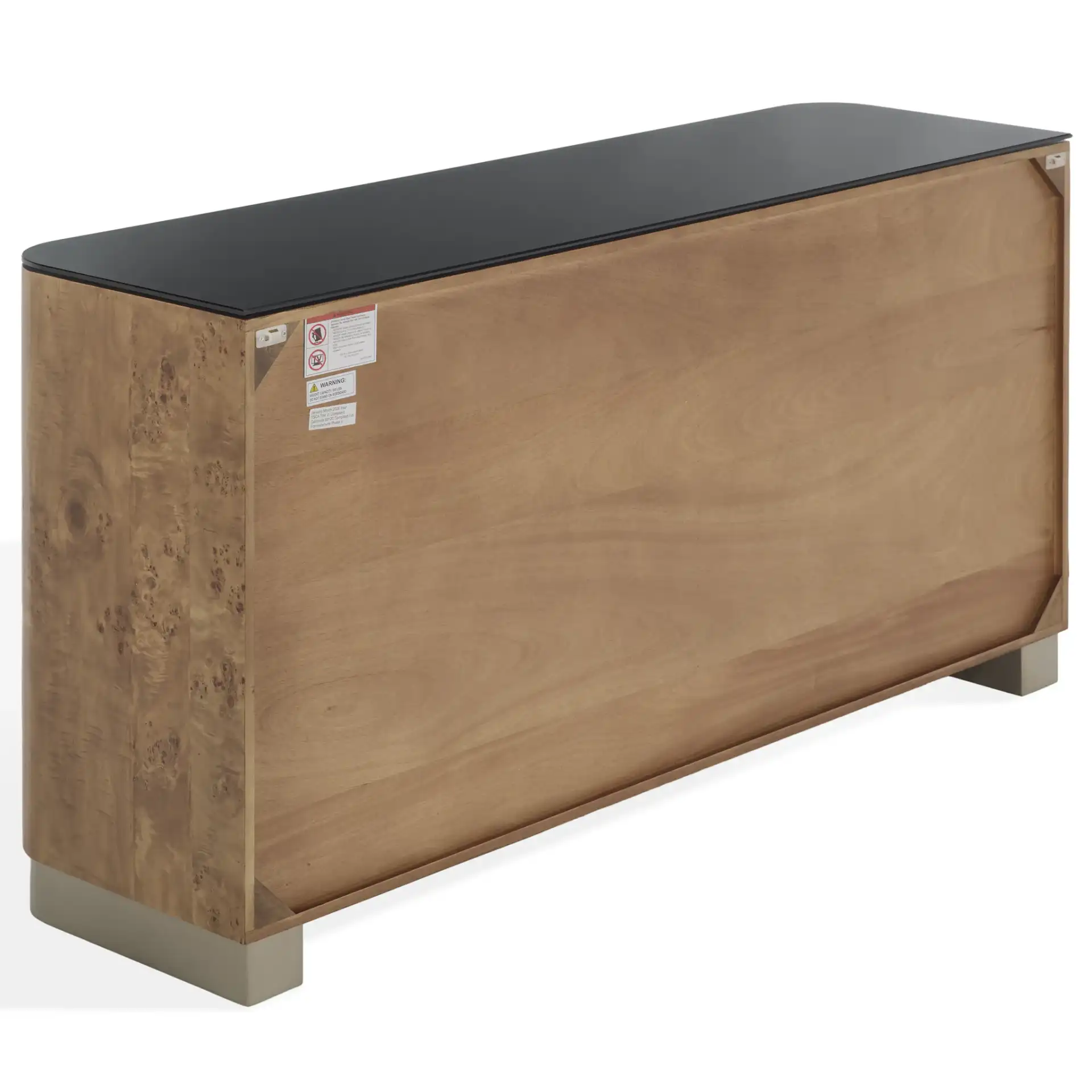 Celestanno Burl Sideboard in Burl / Silver, detail view