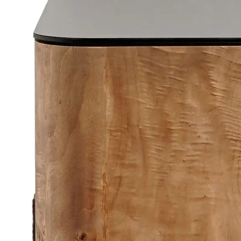 Celestanno Burl Sideboard in Burl / Silver in a styled room