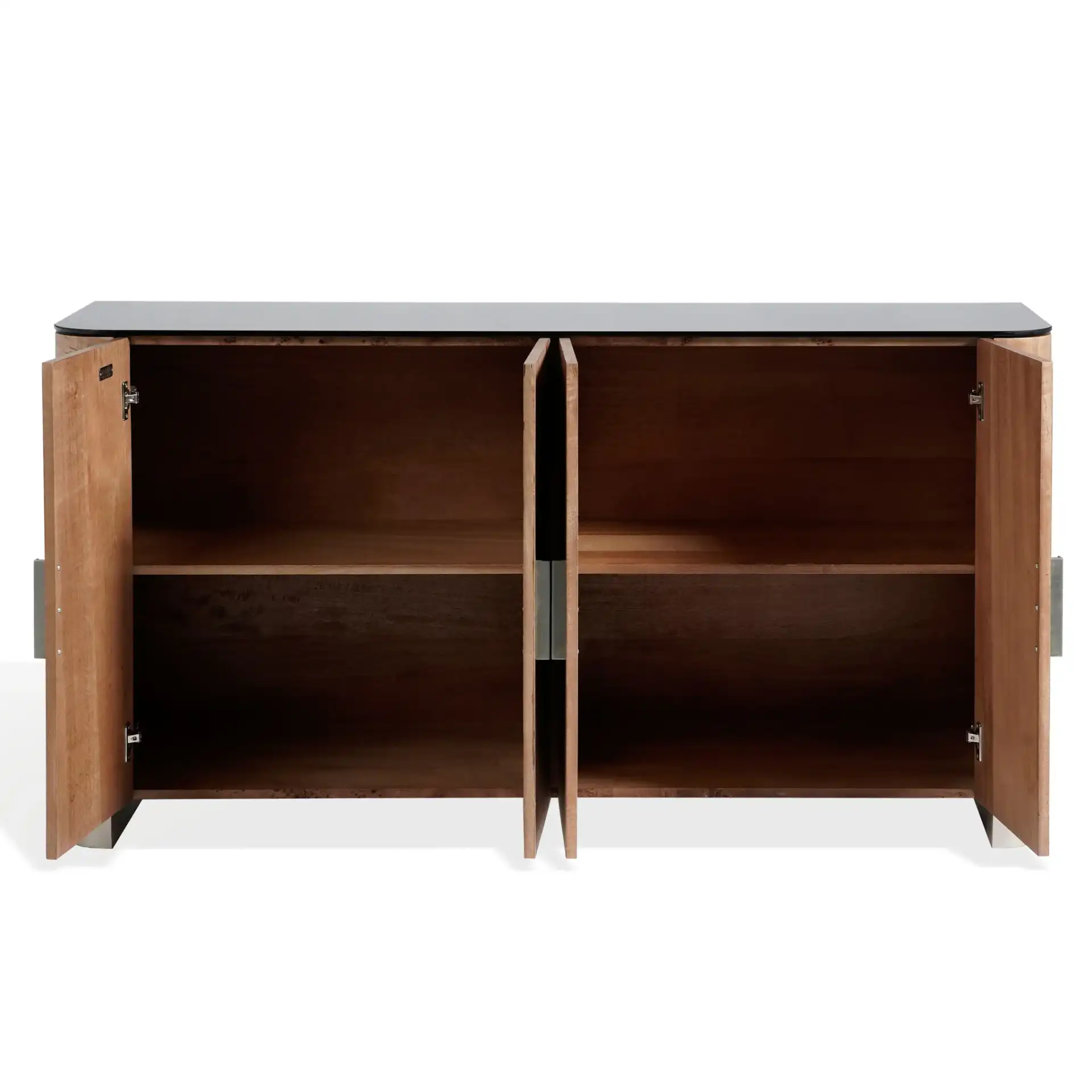 Celestanno Burl Sideboard in Burl / Silver, detail view