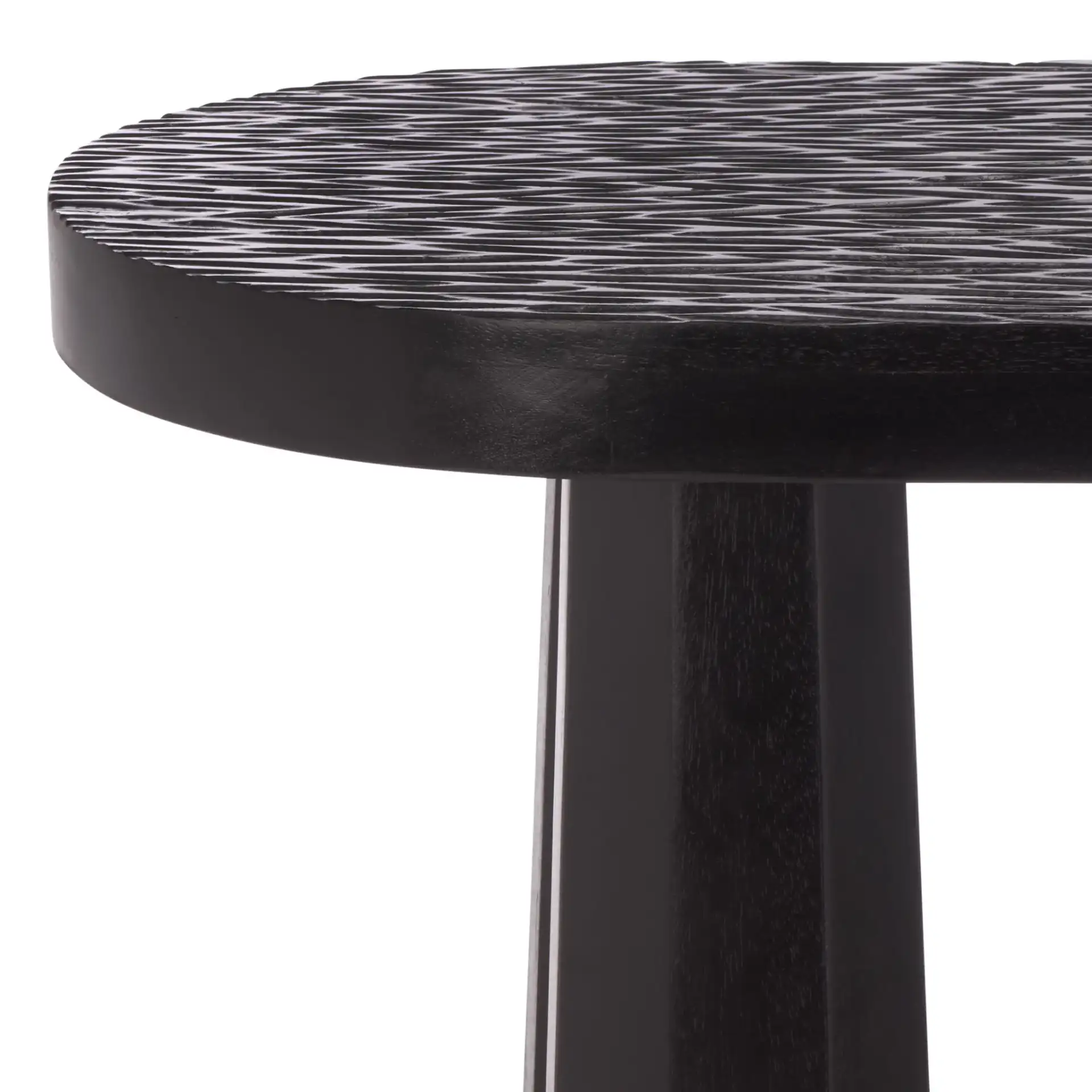 Petraclara Wood Console Table in Black in a styled room