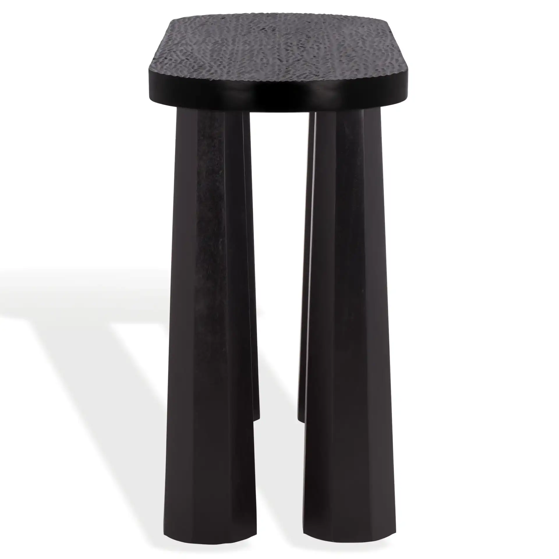 Petraclara Wood Console Table in Black, detail view
