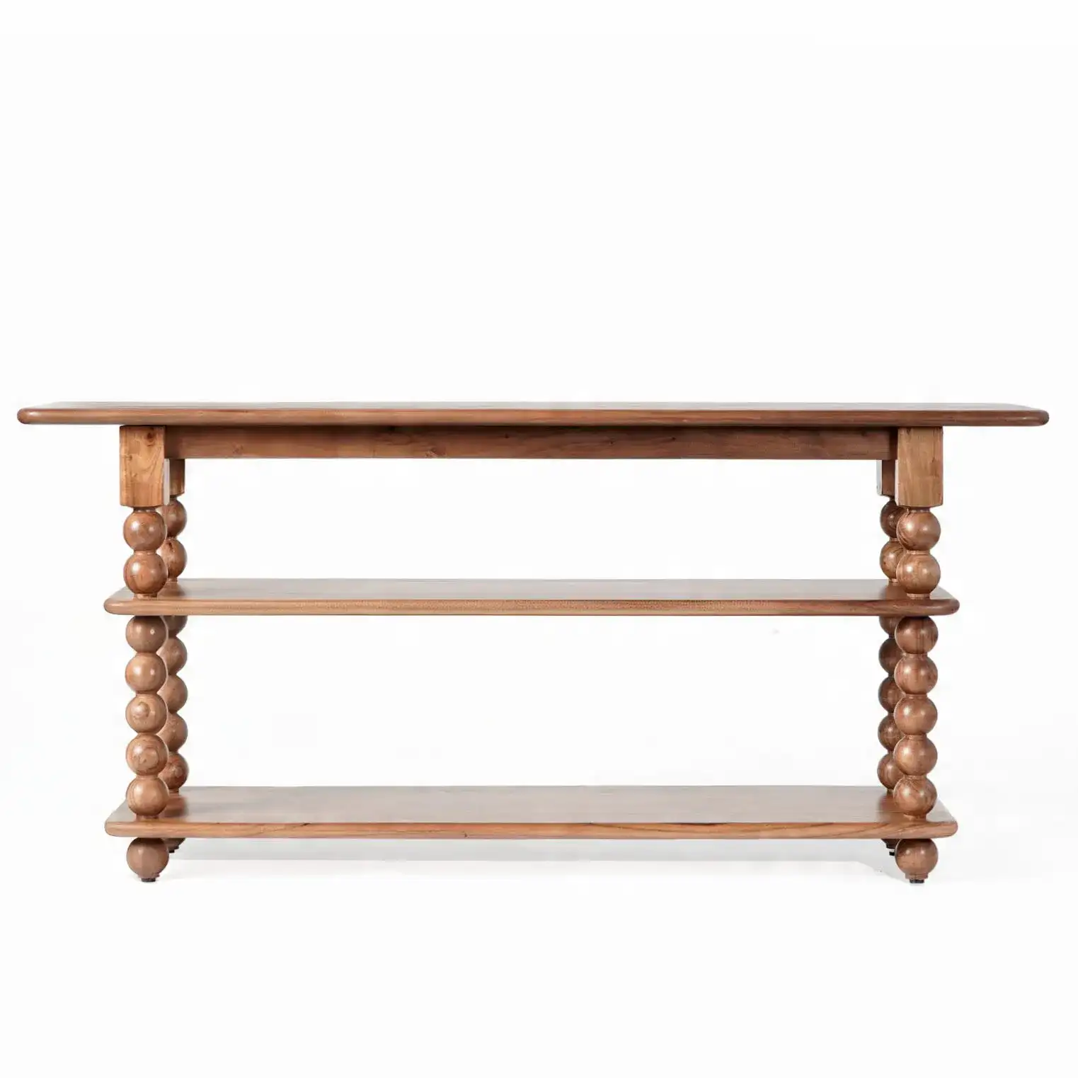 Norbert Wood Console Table in Brown, detail view