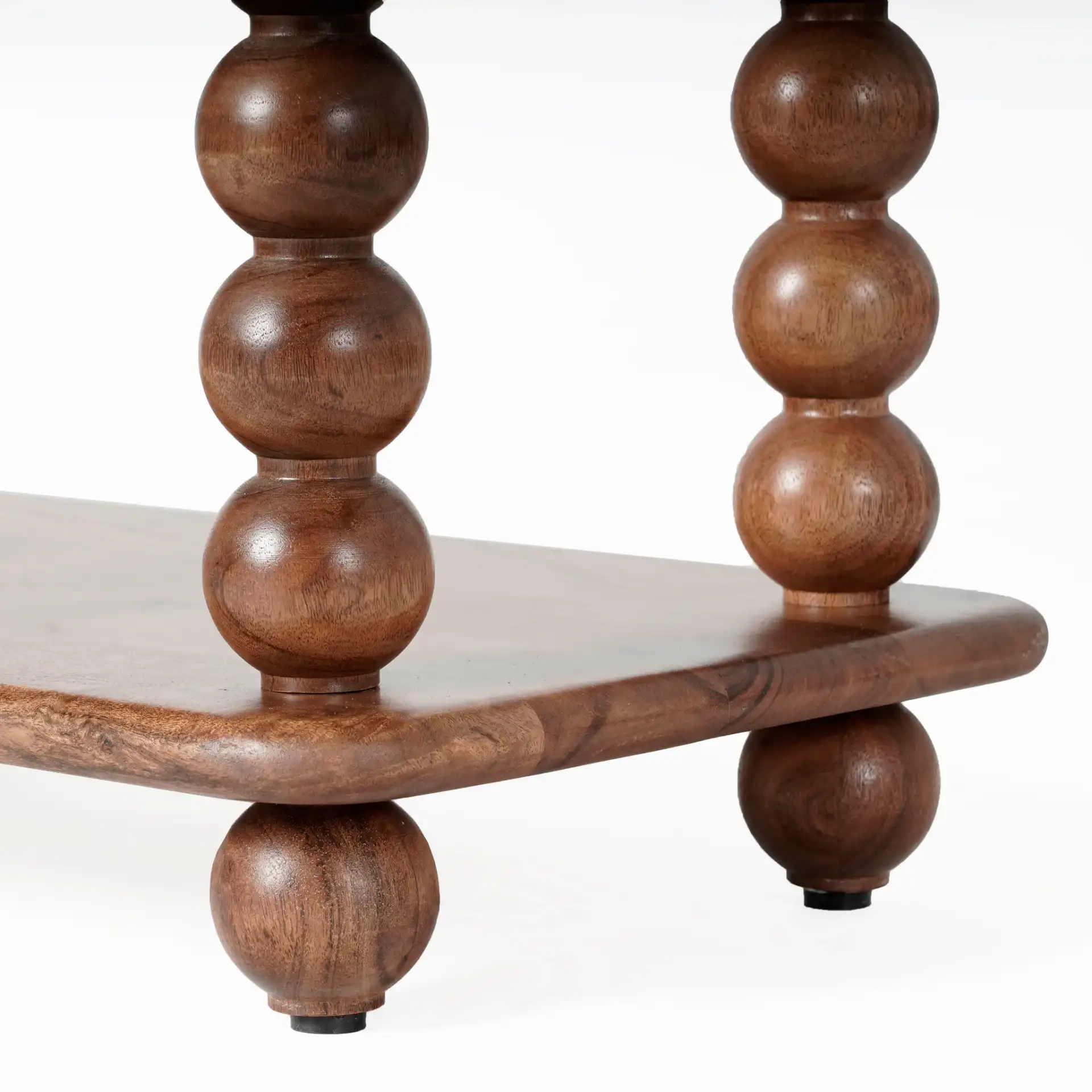 Norbert Wood Console Table in Brown, detail view