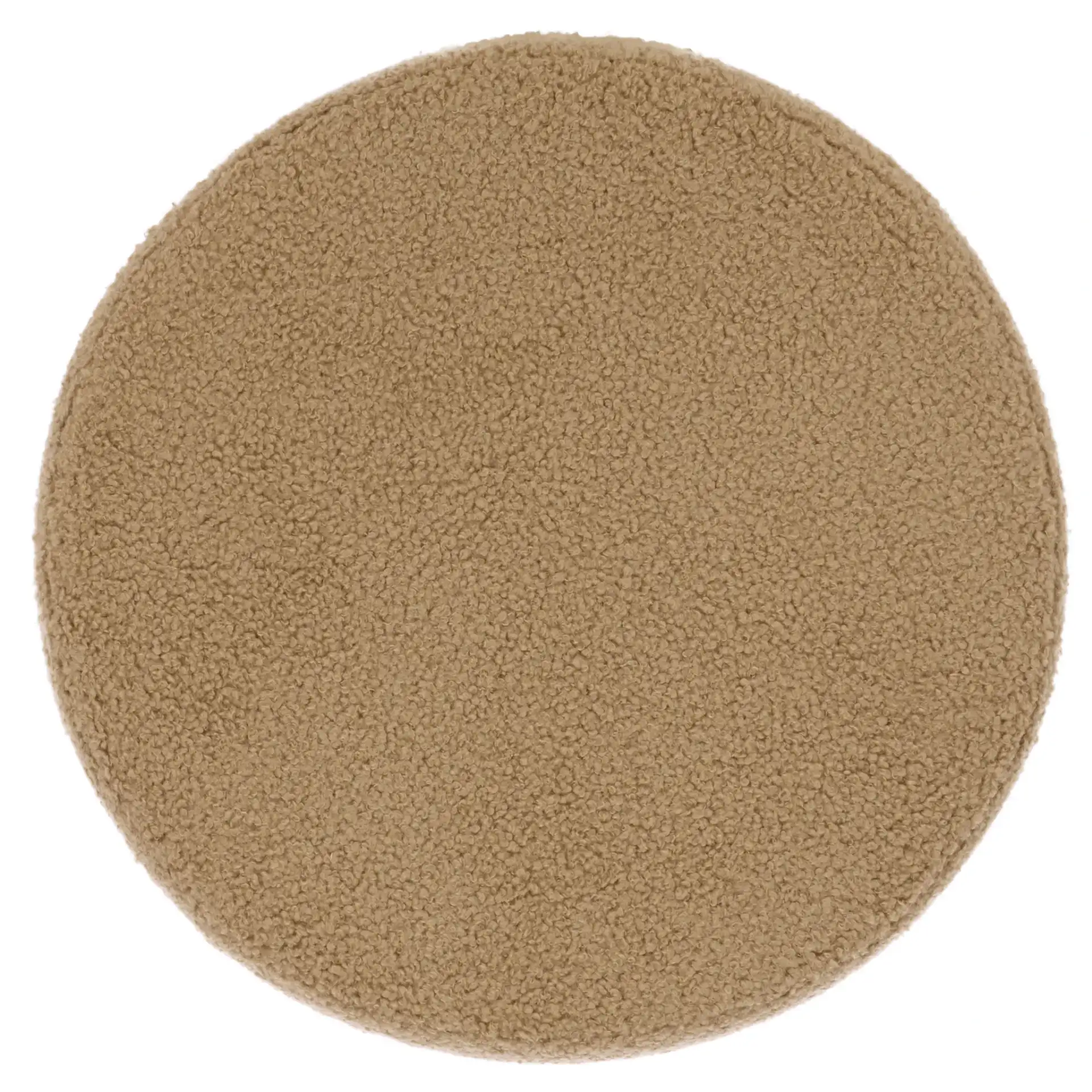 Aubrie Teddy Fabric Ottoman in Beige / Silver, detail view