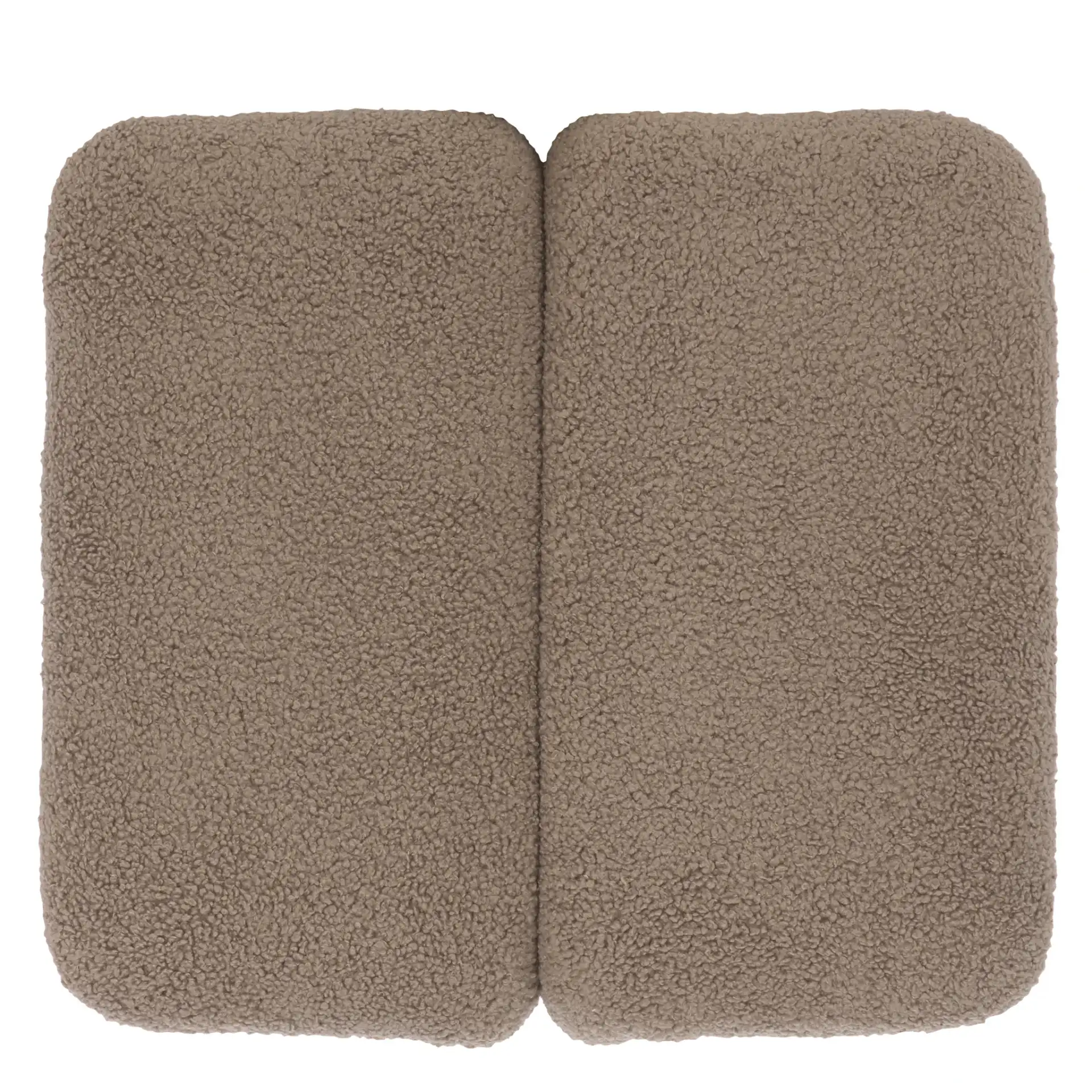 Tessabella Teddy Fabric Ottoman in Dark Brown, detail view