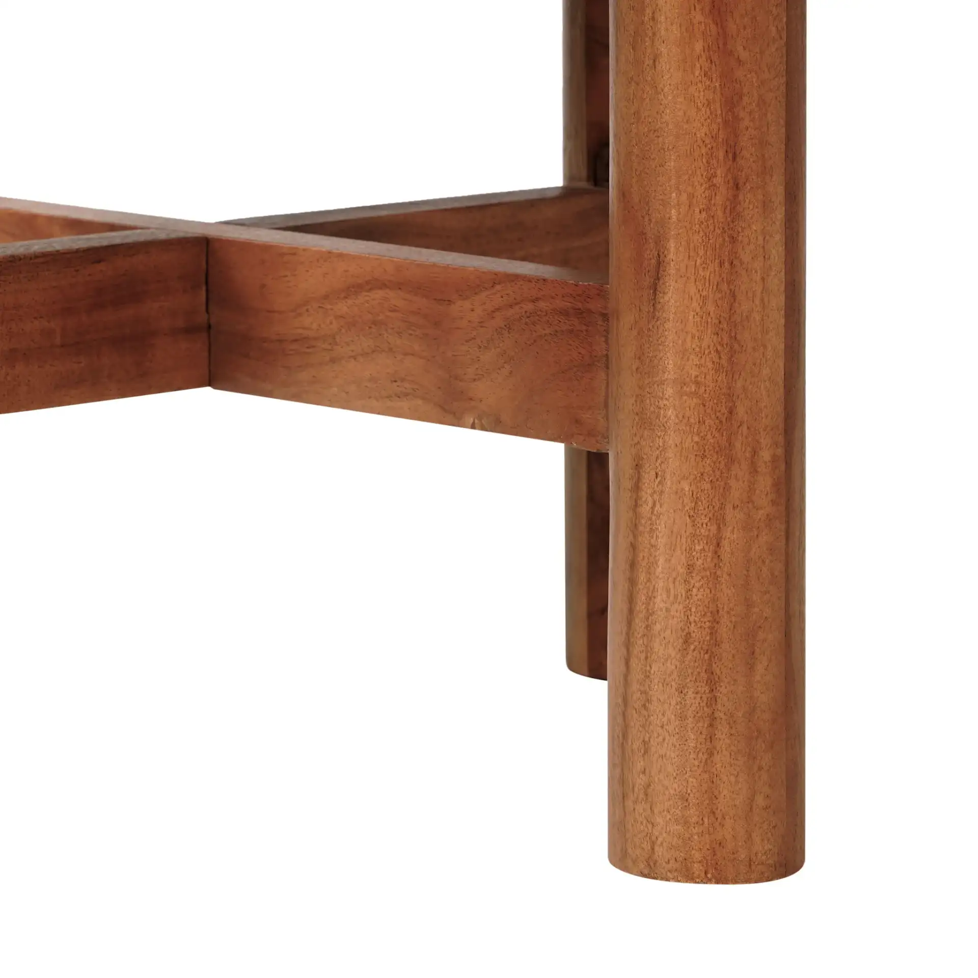 Kaylina Tile Top Accent Table in Off-White / Walnut, detail view