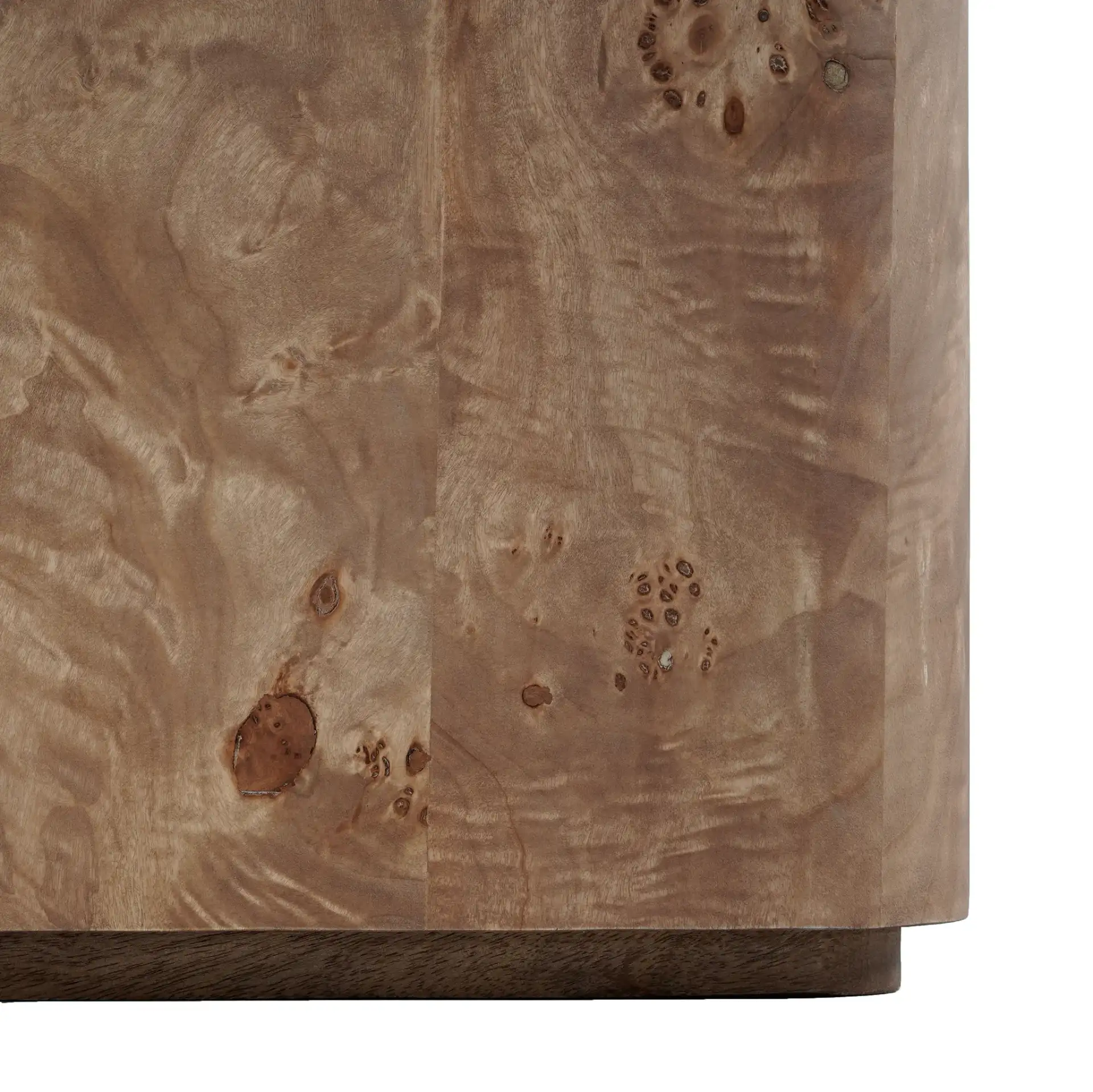 Torryn Burl Accent Table in Walnut Burl, detail view