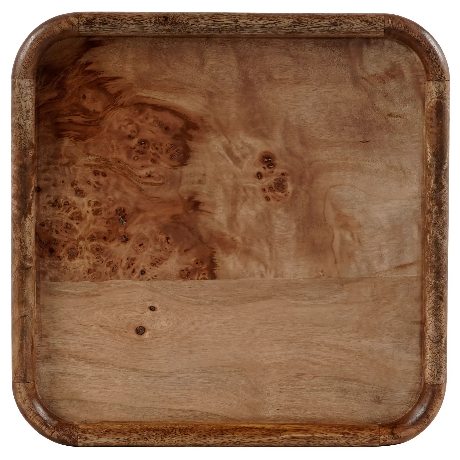 Torryn Burl Accent Table in Walnut Burl, detail view