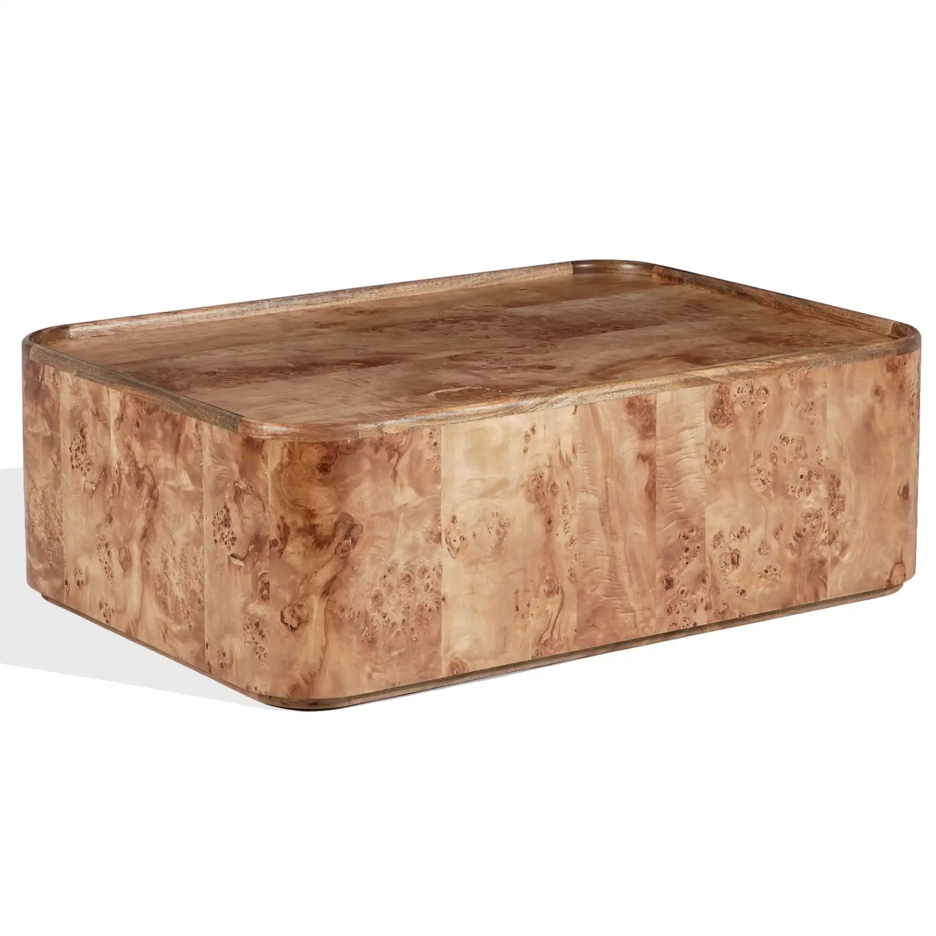 Torryn Burl Coffee Table in Walnut Burl, detail view
