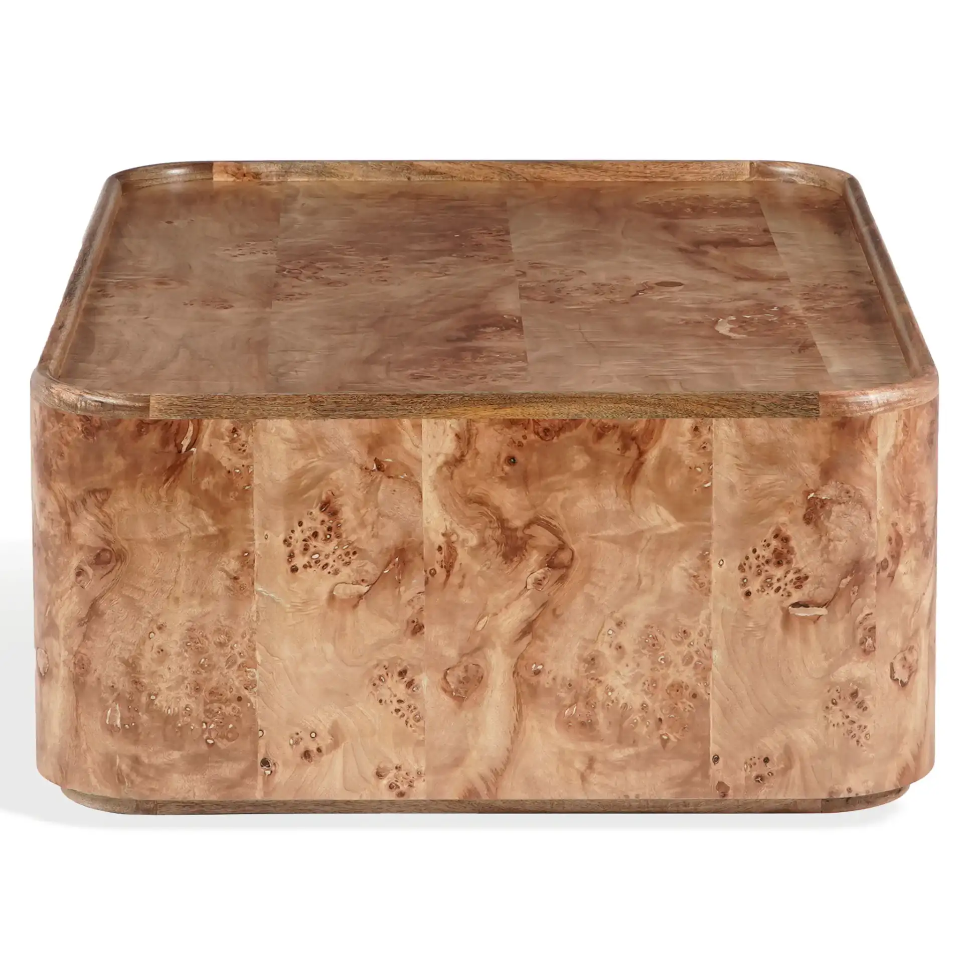 Torryn Burl Coffee Table in Walnut Burl, detail view