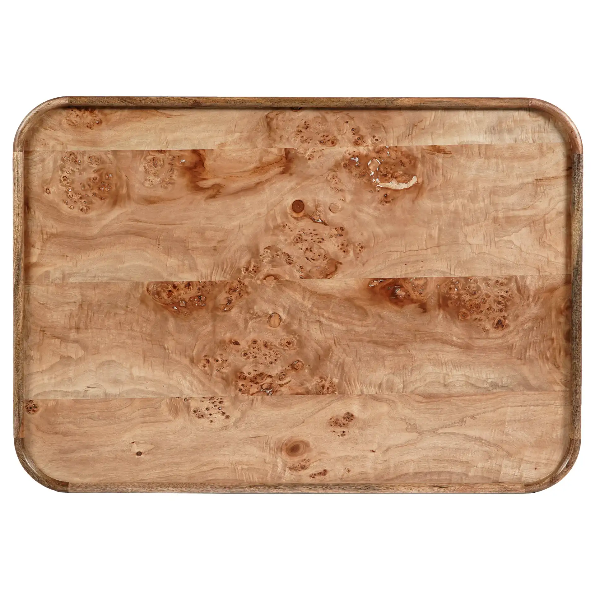 Torryn Burl Coffee Table in Walnut Burl, detail view