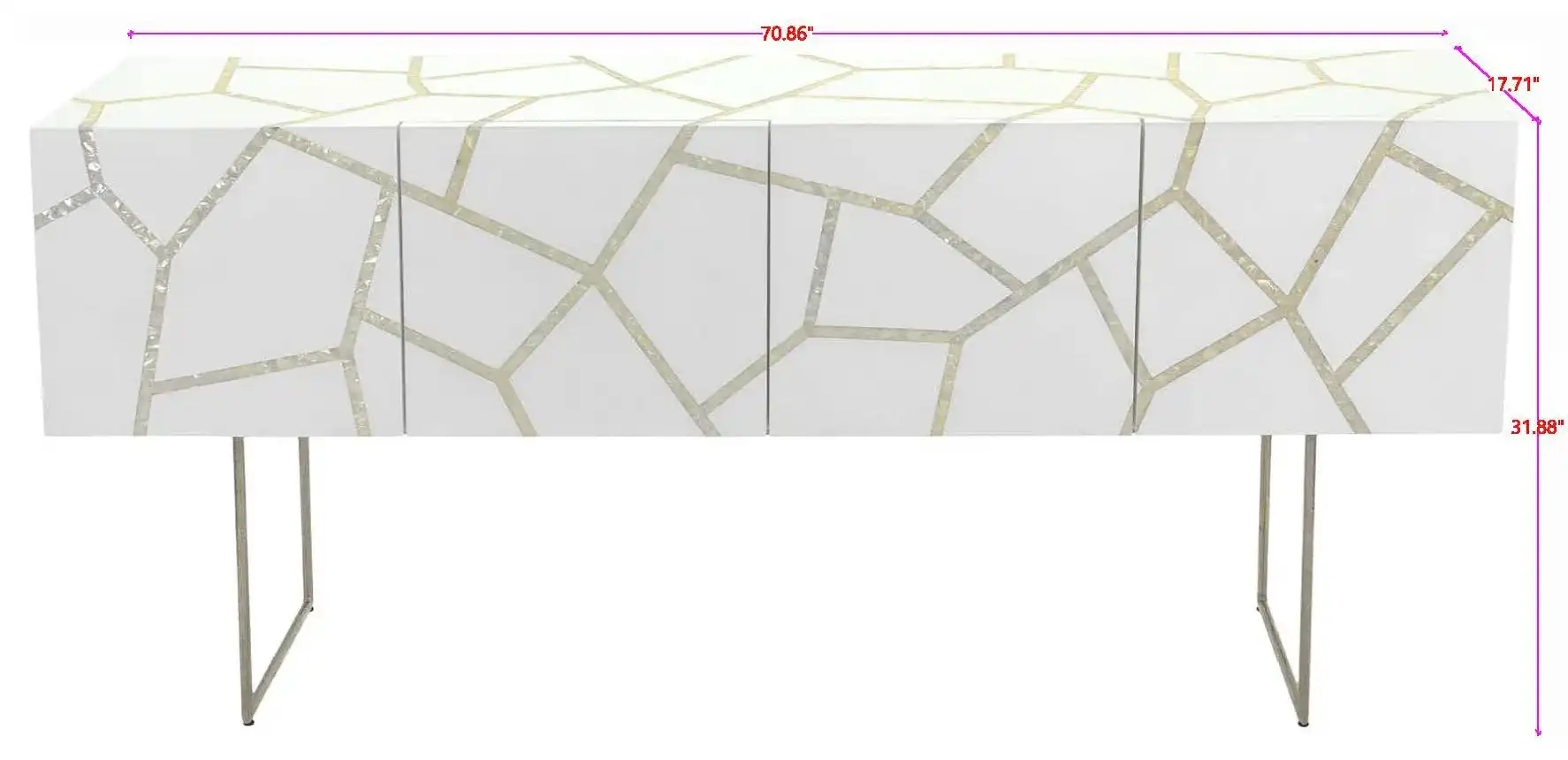 Ashley Buffet in White, detail view