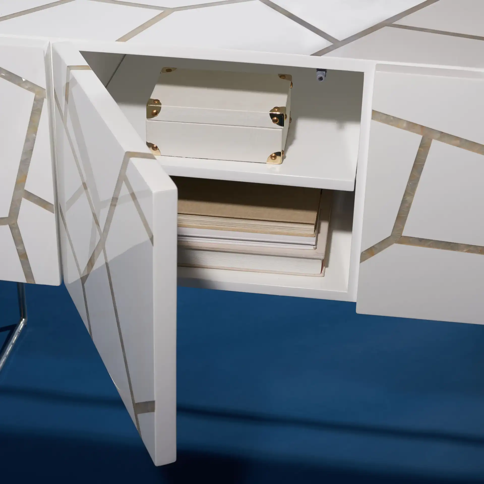 Ashley Buffet in White in a styled room