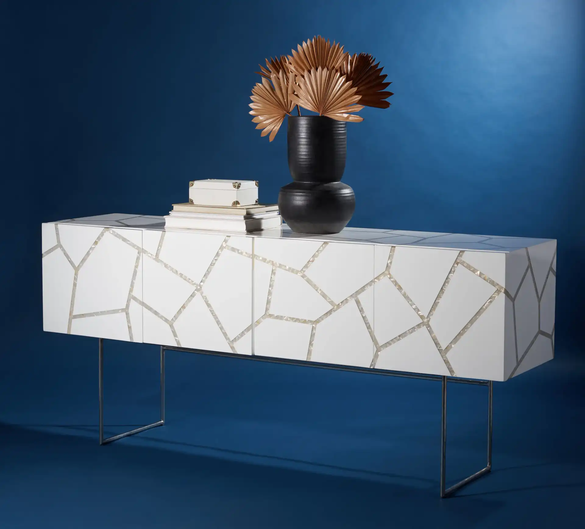Ashley Buffet in White in a styled room