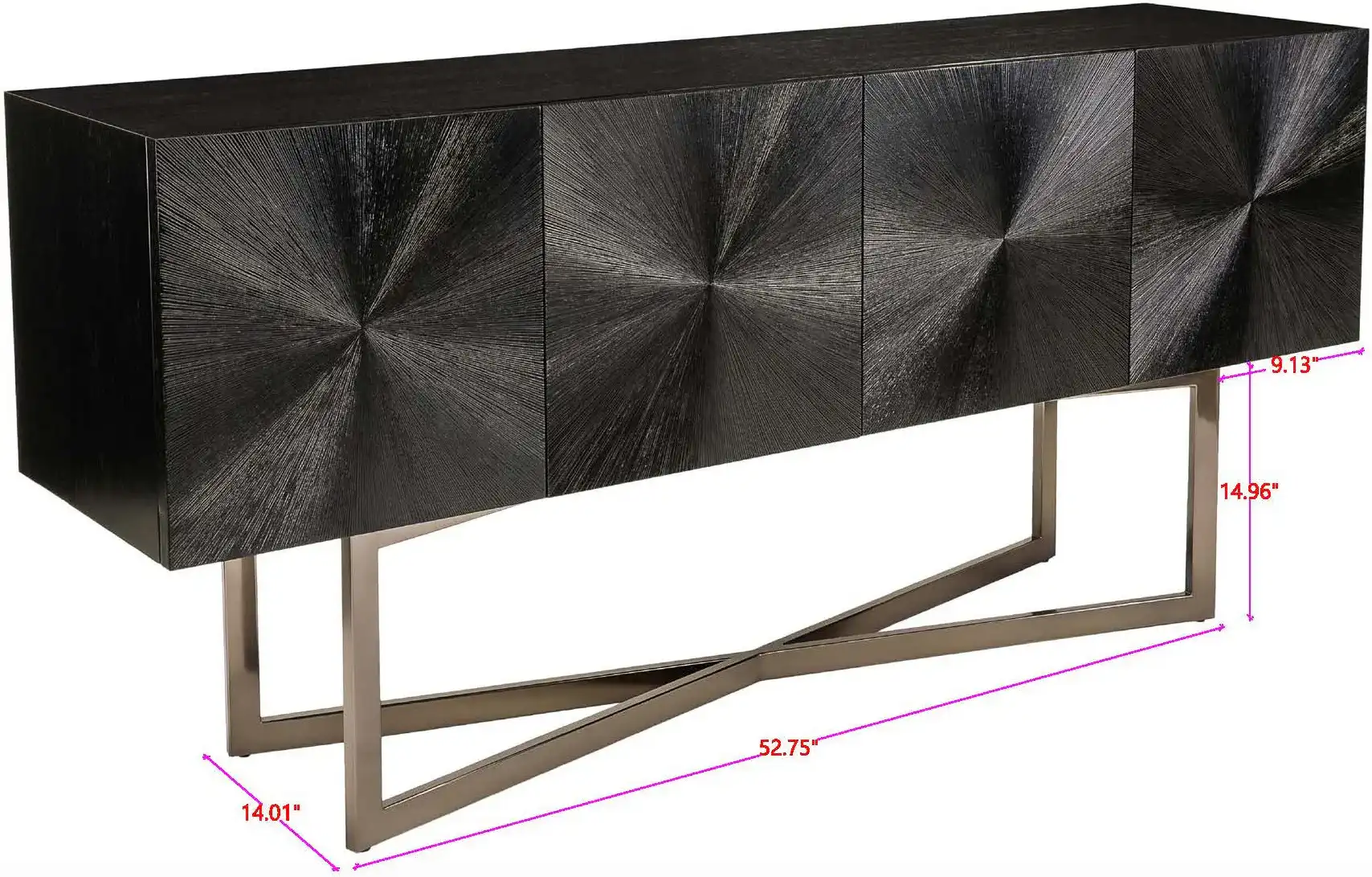 Zena Buffet in Black, detail view