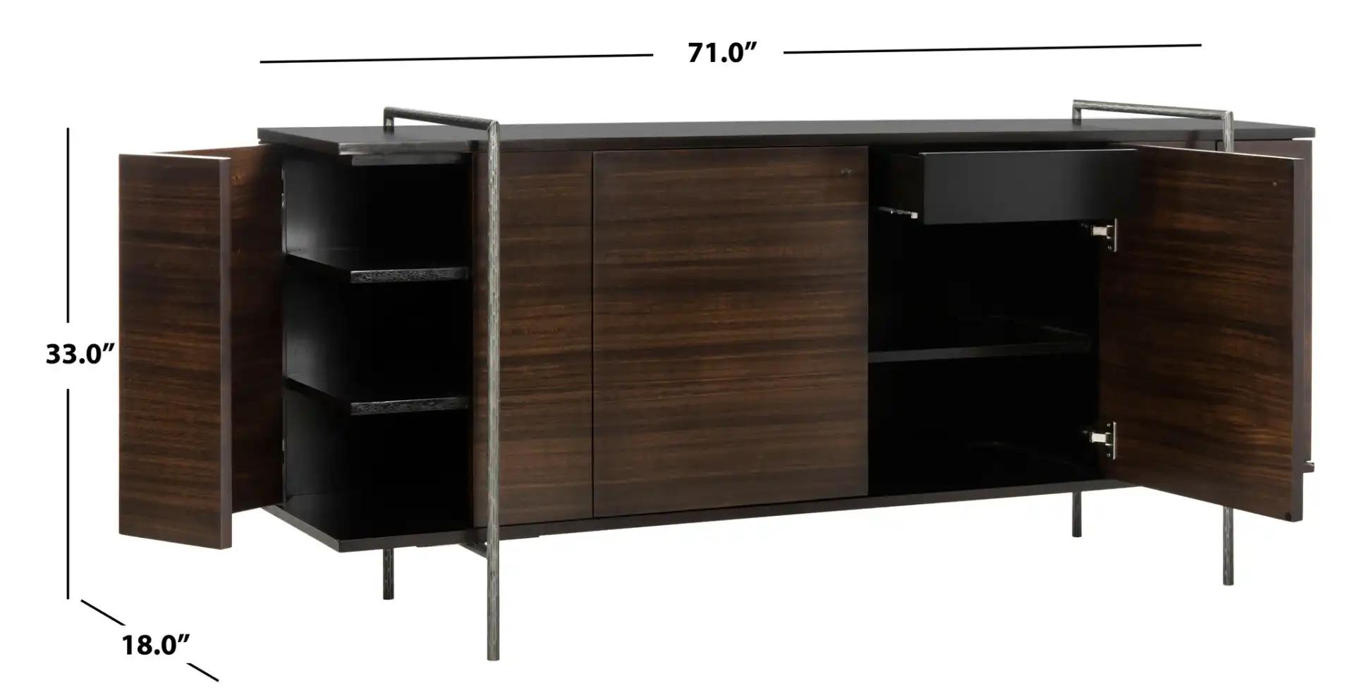 Baxton Sideboard in Brown, detail view