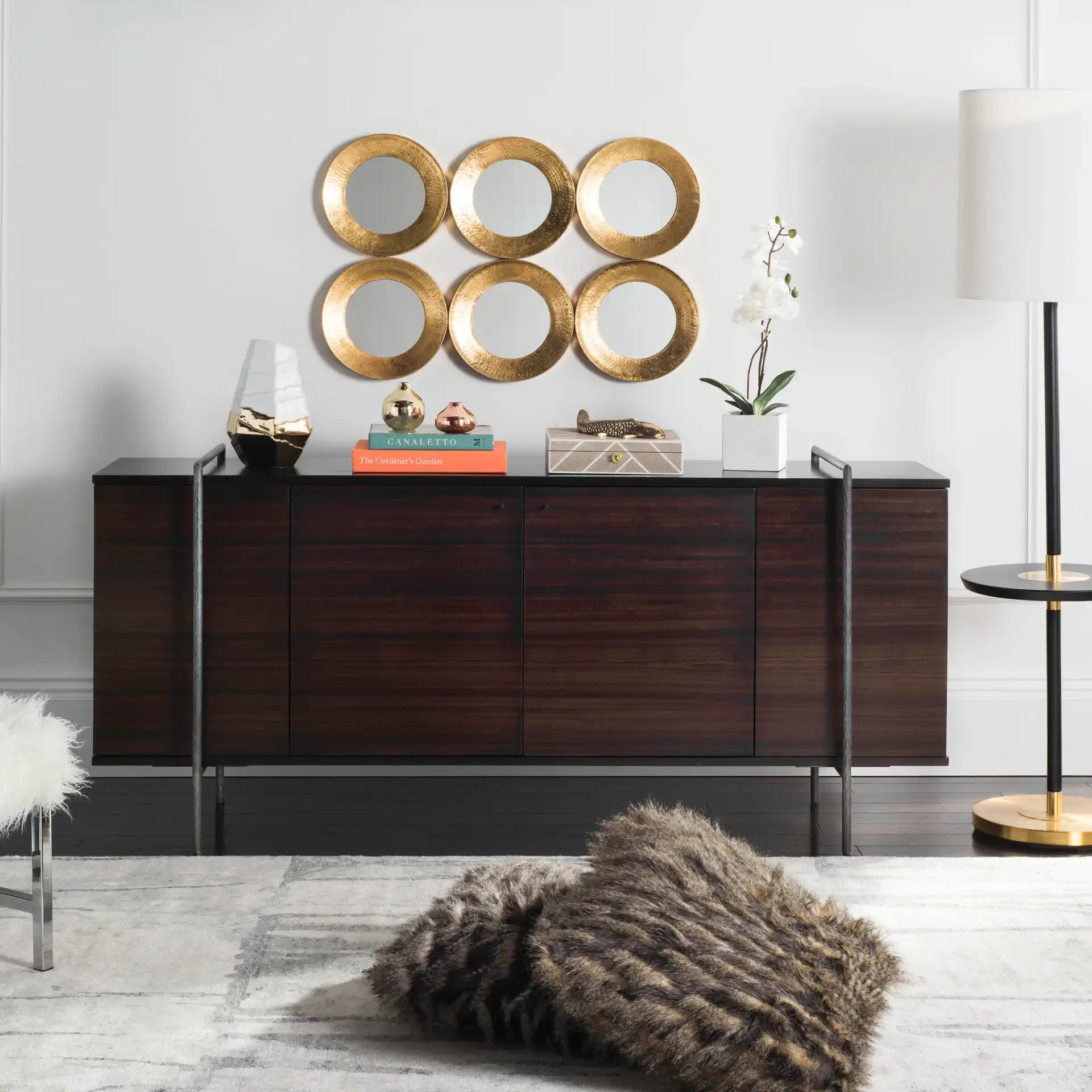 Baxton Sideboard in Brown in a styled room