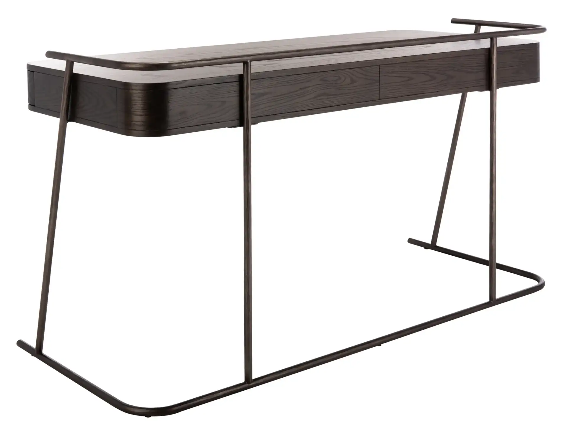 Ferrell Modern Wood Desk in Dark Walnut, detail view