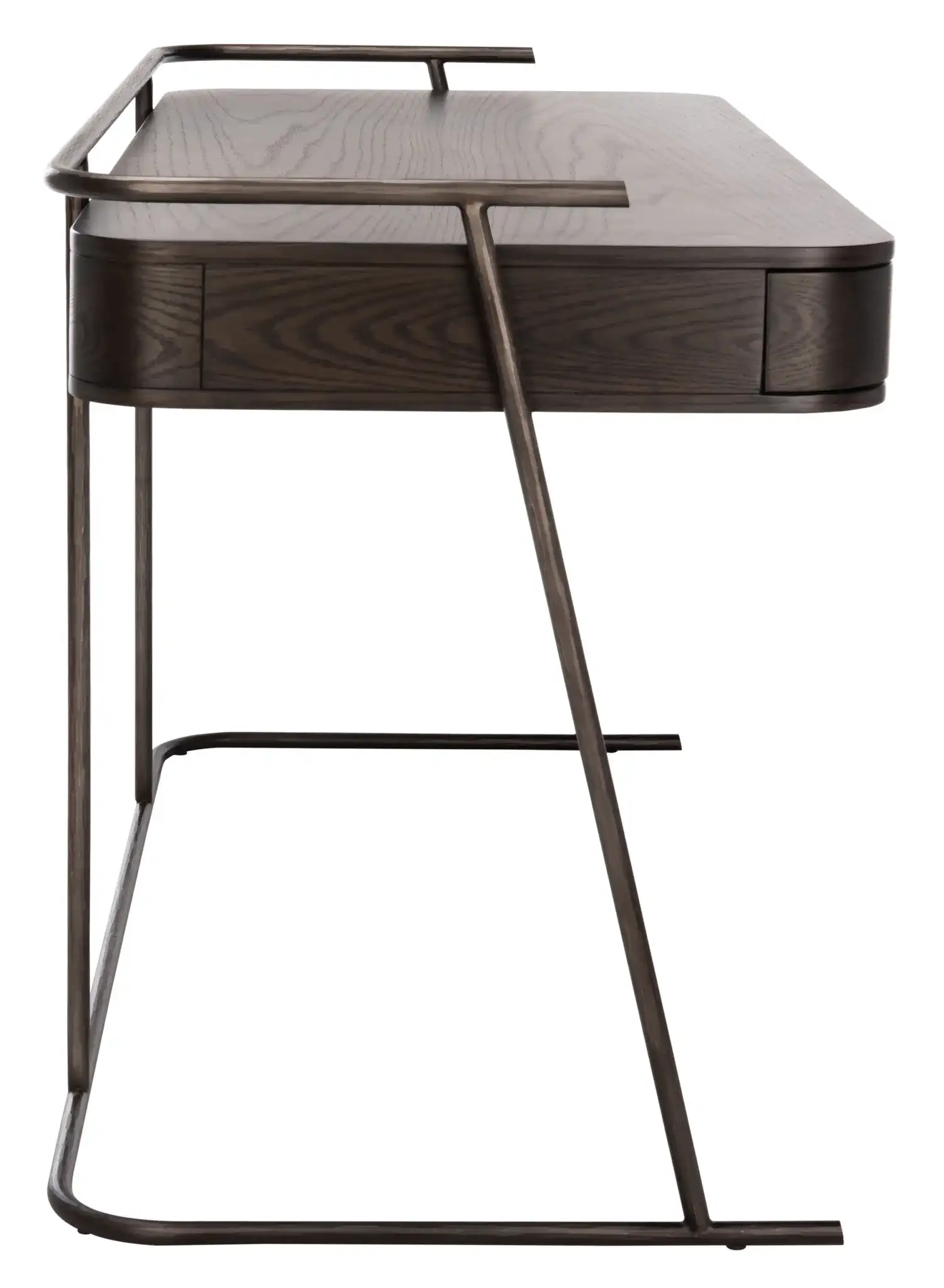 Ferrell Modern Wood Desk in Dark Walnut, detail view