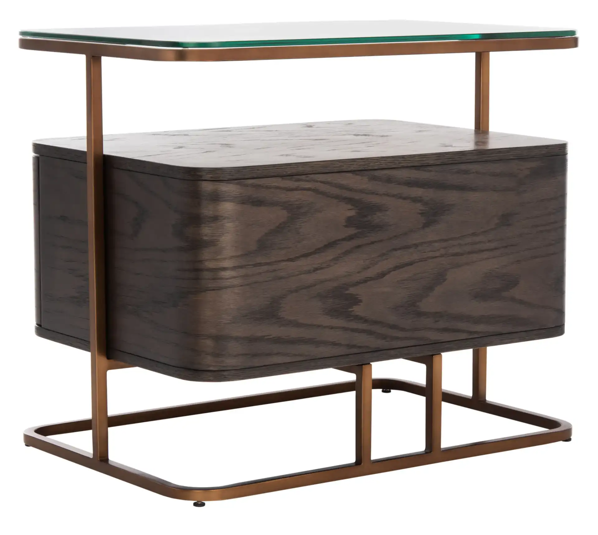 Johnson One-Drawer Nightstand in Dark Walnut, detail view