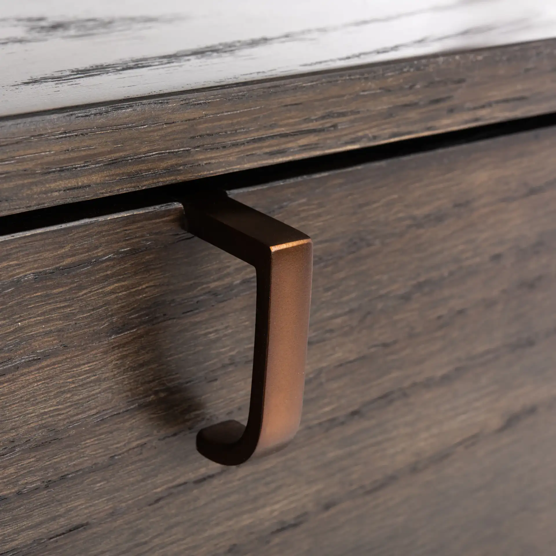 Johnson One-Drawer Nightstand in Dark Walnut in a styled room