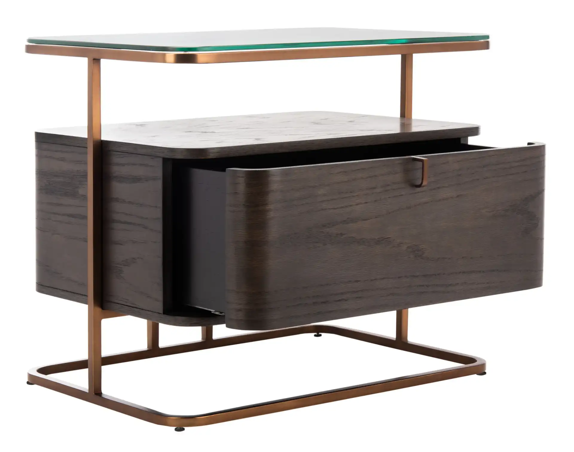 Johnson One-Drawer Nightstand in Dark Walnut, detail view