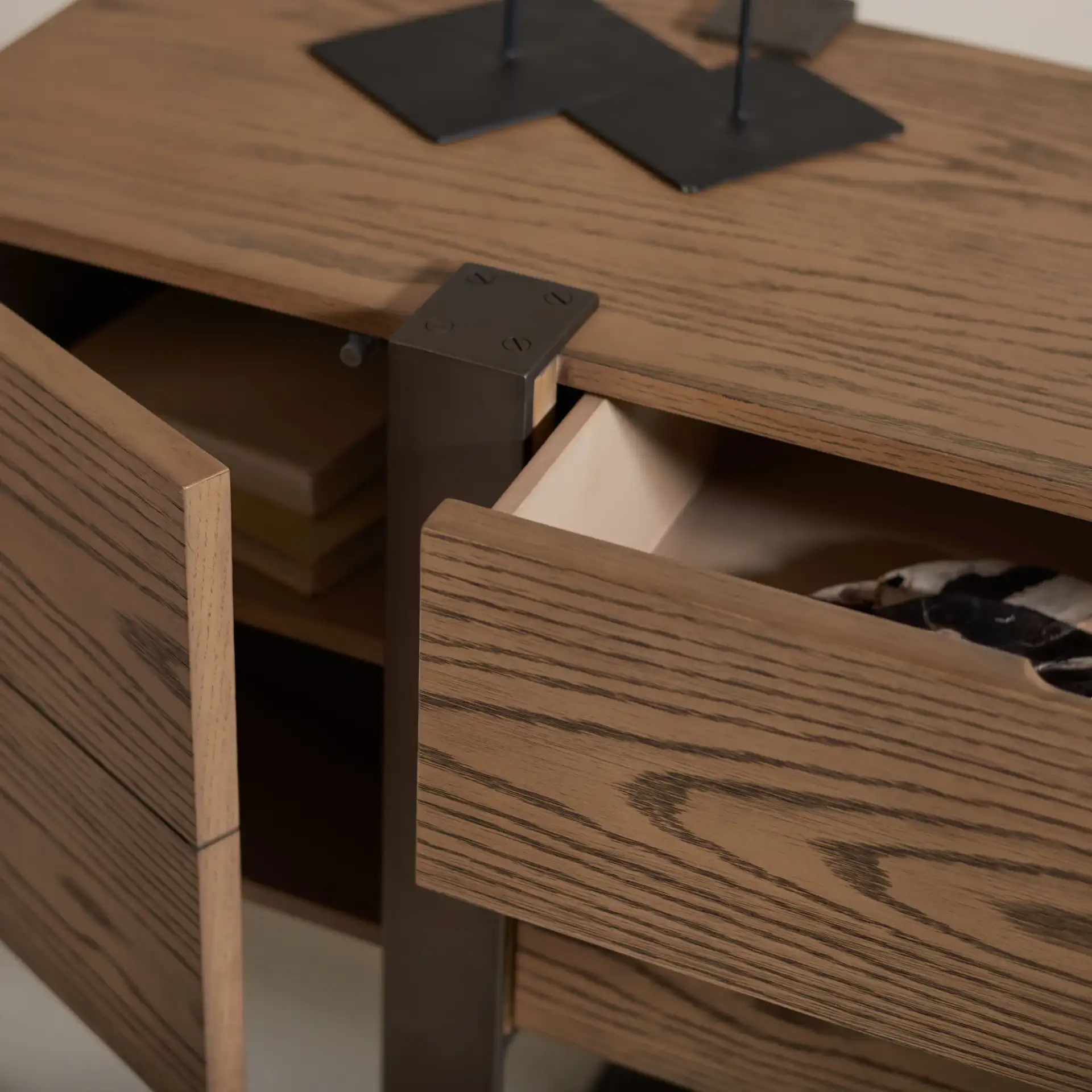 Kyoga 60-Inch Sideboard in Brown in a styled room