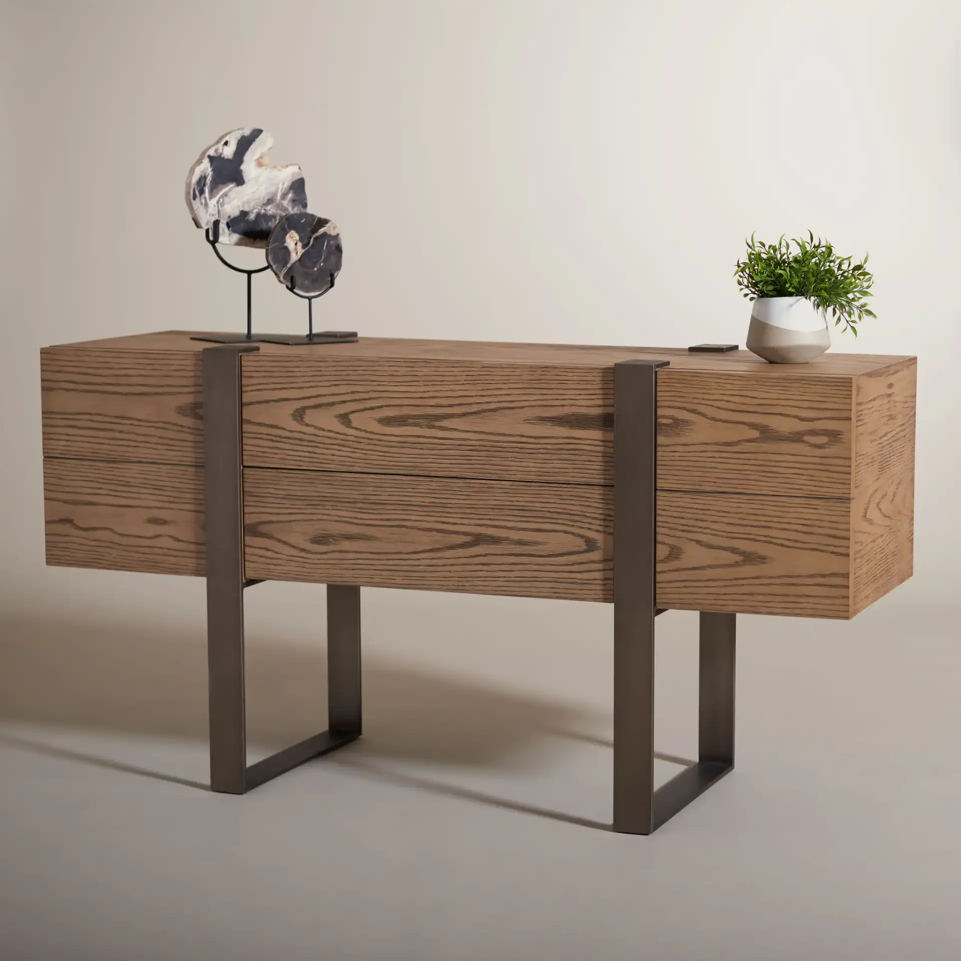 Kyoga 60-Inch Sideboard in Brown in a styled room