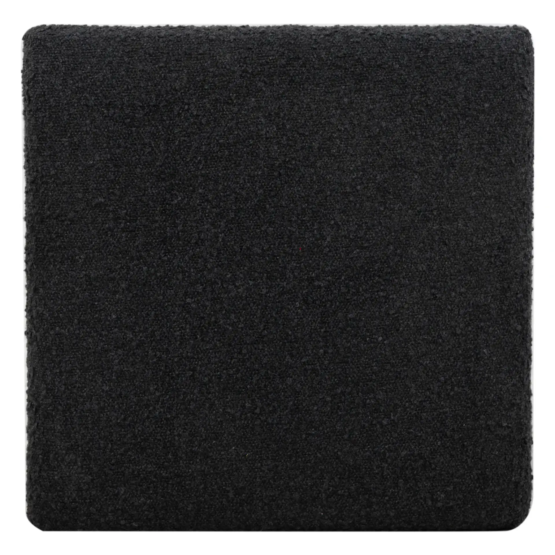 Becka Square Boucle Storage Ottoman in Black / Natural, detail view