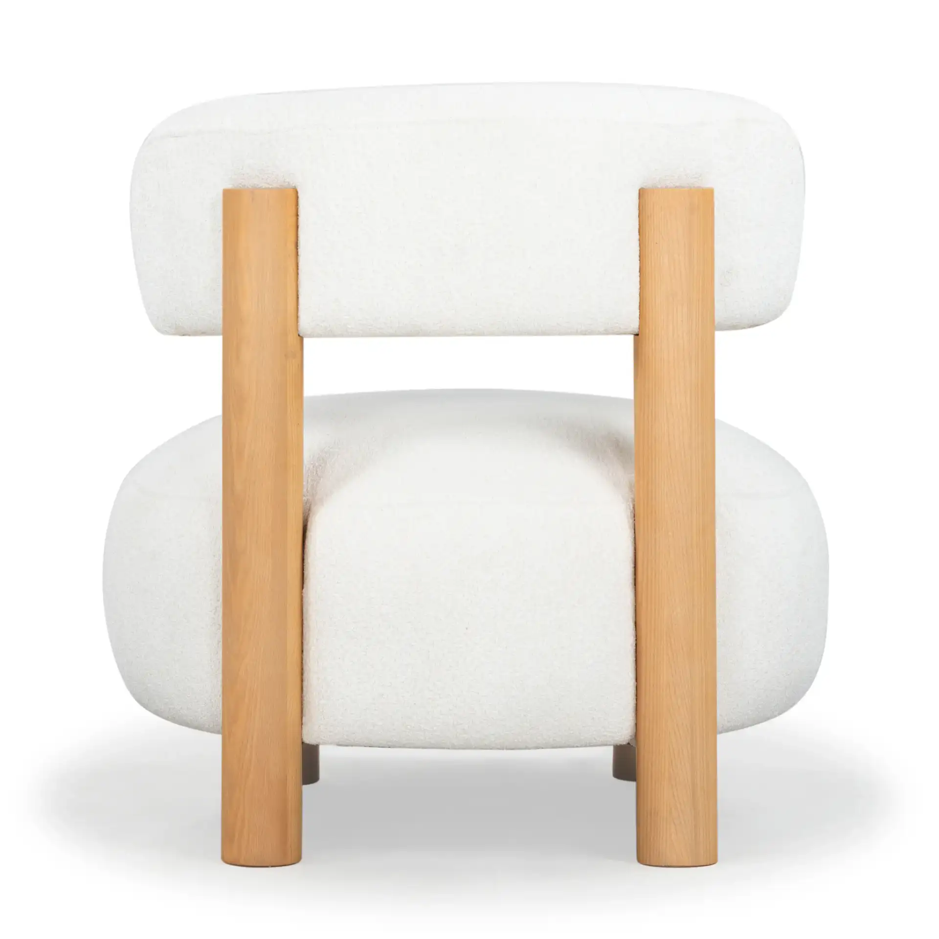 Eduardo Boucle Accent Chair in Ivory / Natural, detail view
