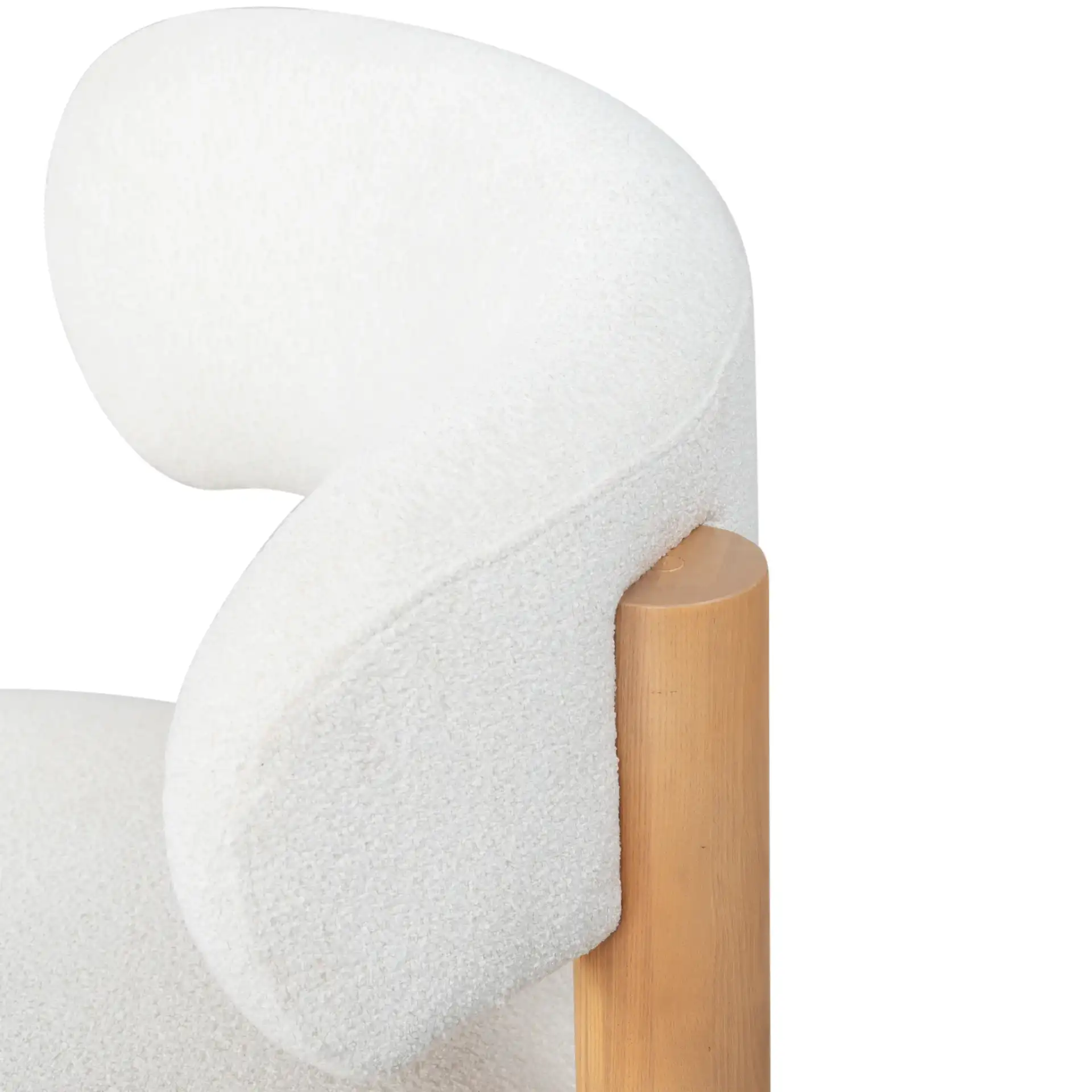 Eduardo Boucle Accent Chair in Ivory / Natural in a styled room