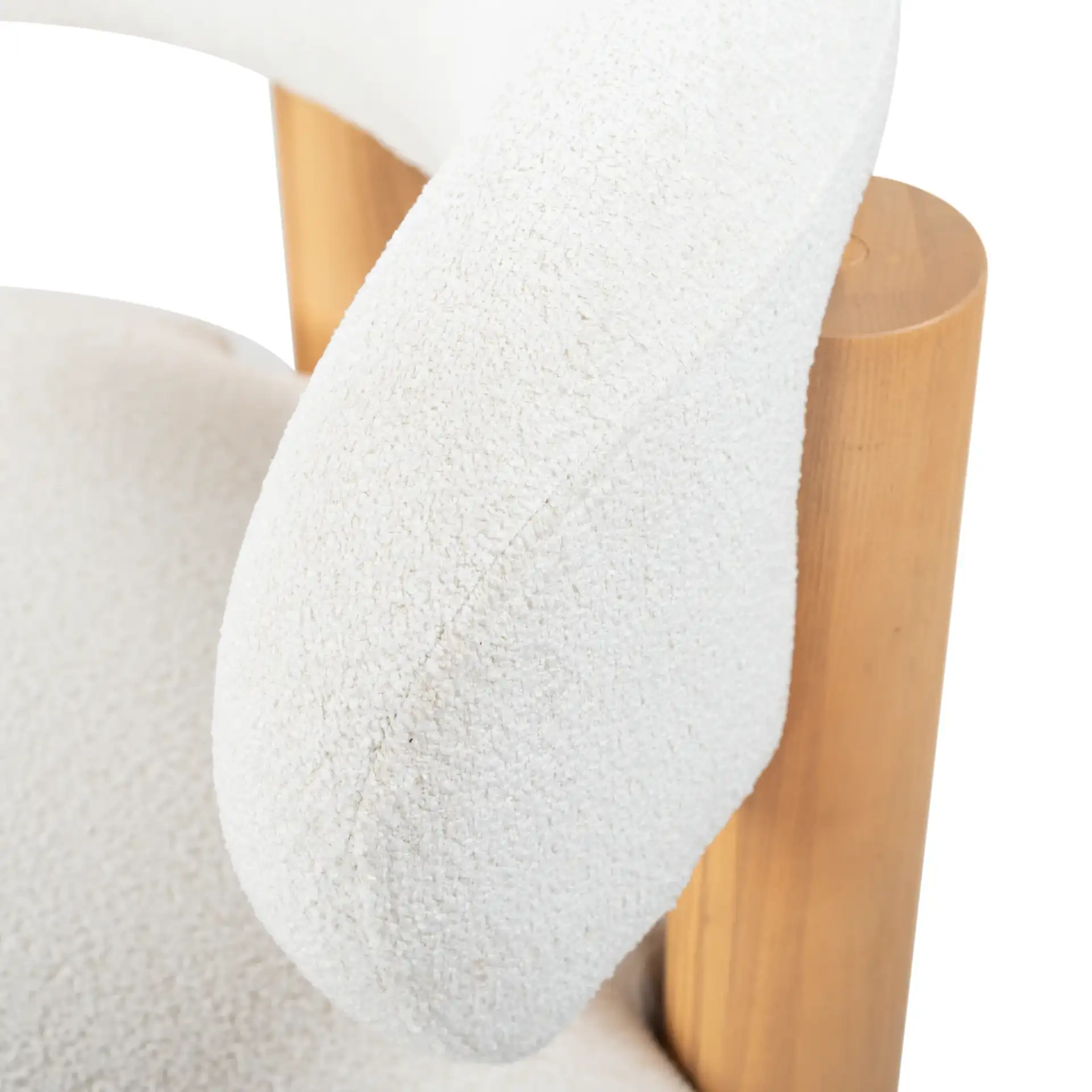 Eduardo Boucle Accent Chair in Ivory / Natural in a styled room