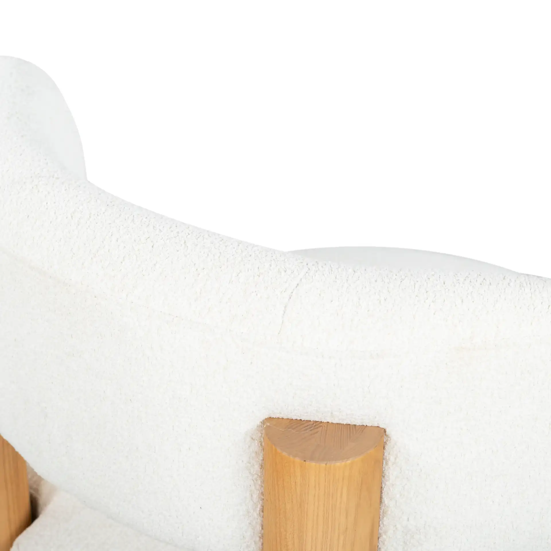 Eduardo Boucle Accent Chair in Ivory / Natural in a styled room