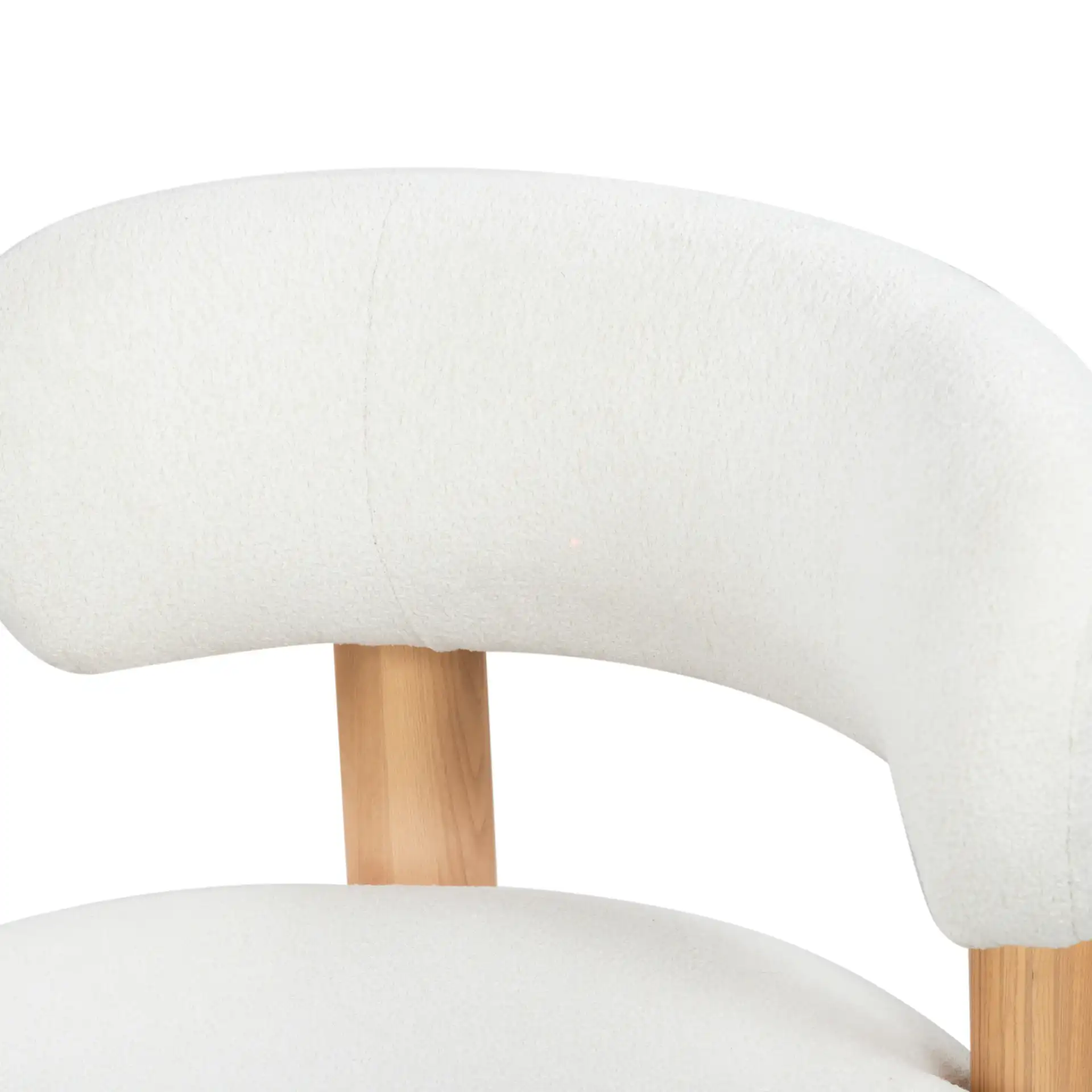 Eduardo Boucle Accent Chair in Ivory / Natural in a styled room