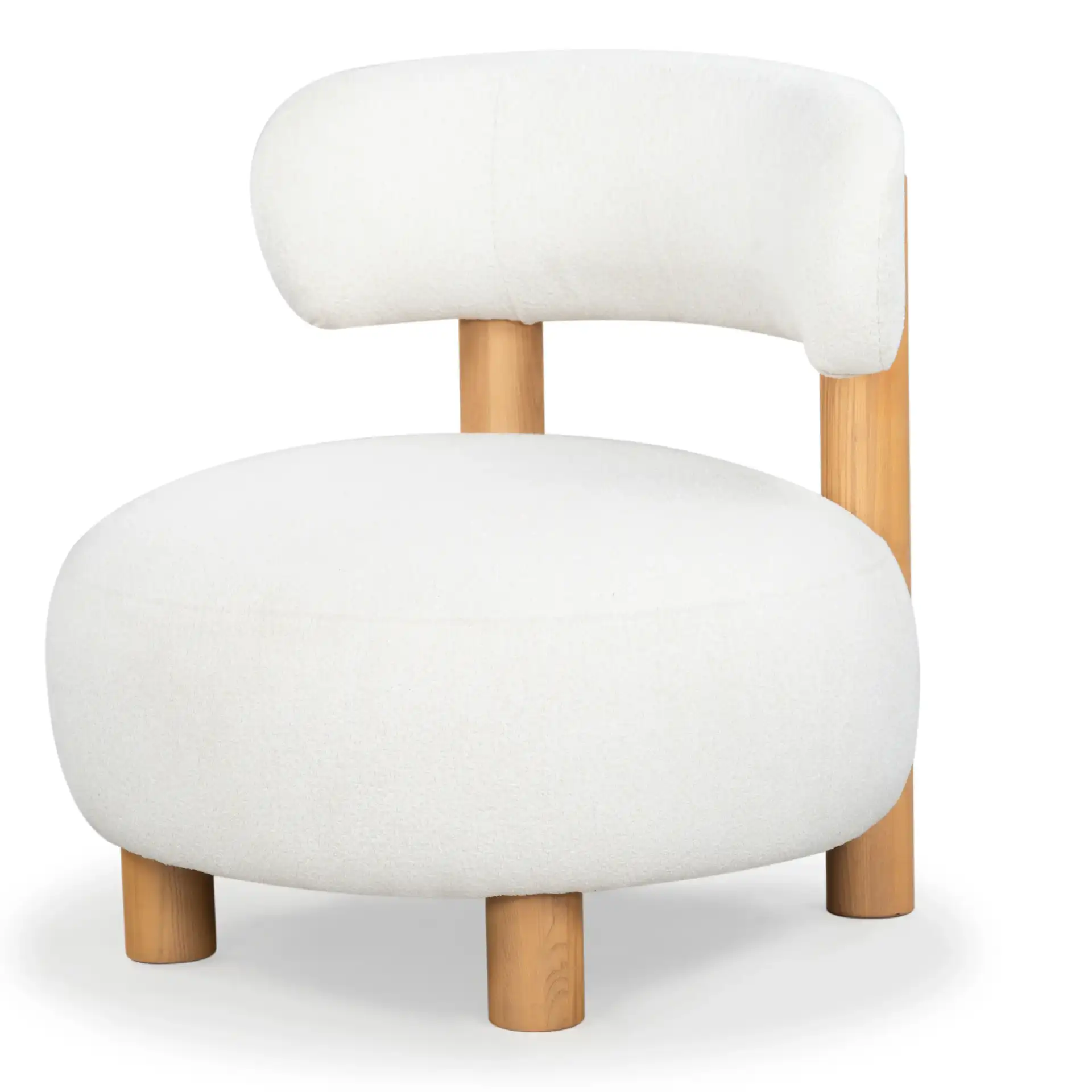 Eduardo Boucle Accent Chair in Ivory / Natural