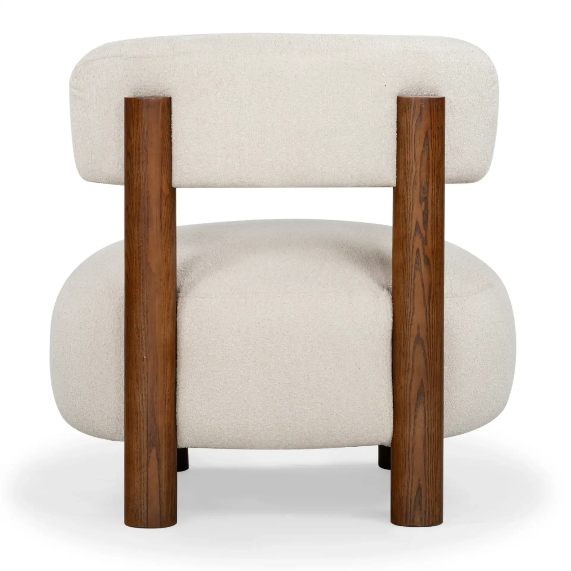 Eduardo Boucle Accent Chair in Tan / Walnut, detail view