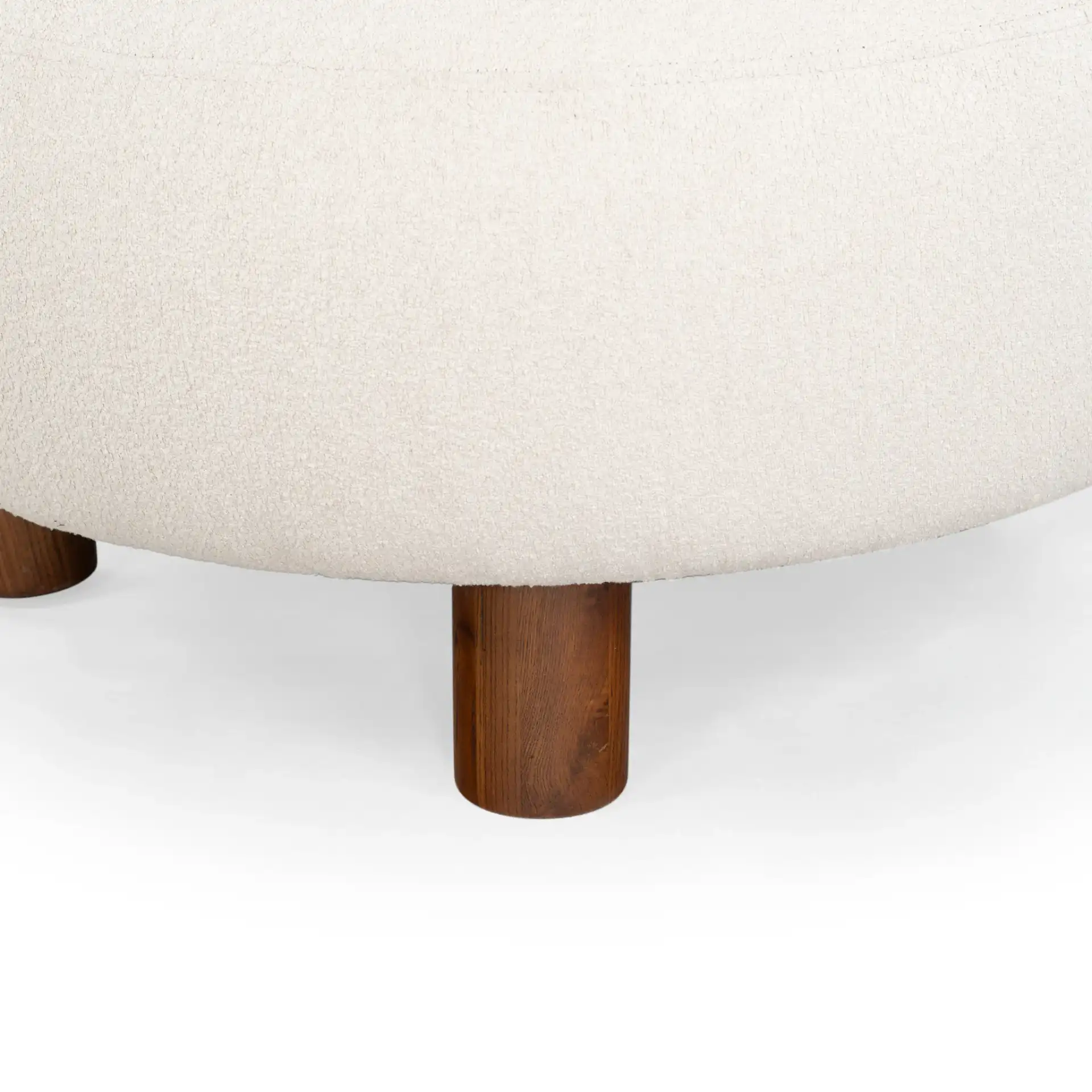 Eduardo Boucle Accent Chair in Tan / Walnut in a styled room