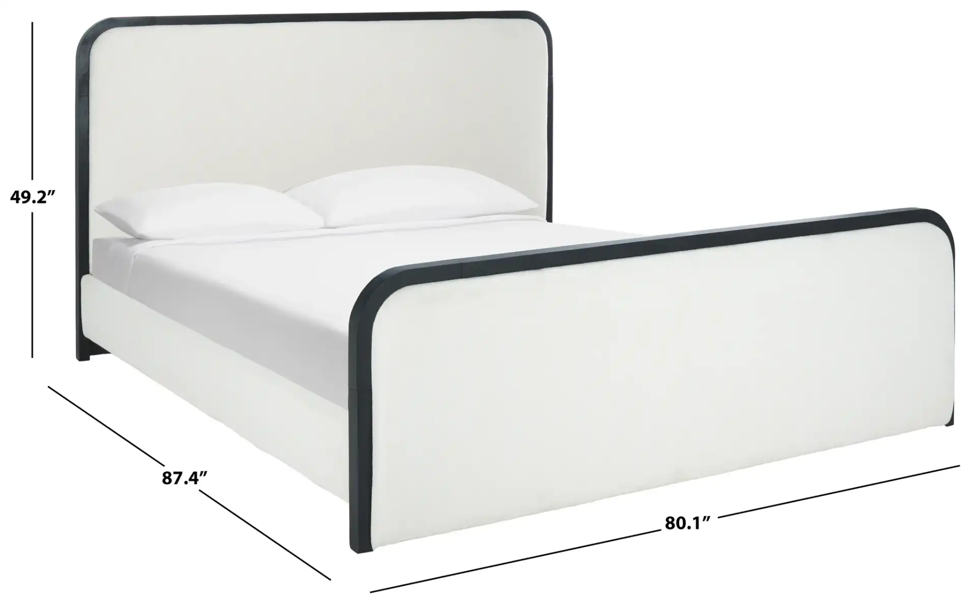Karolina Boucle Bed in Ivory / Black, detail view