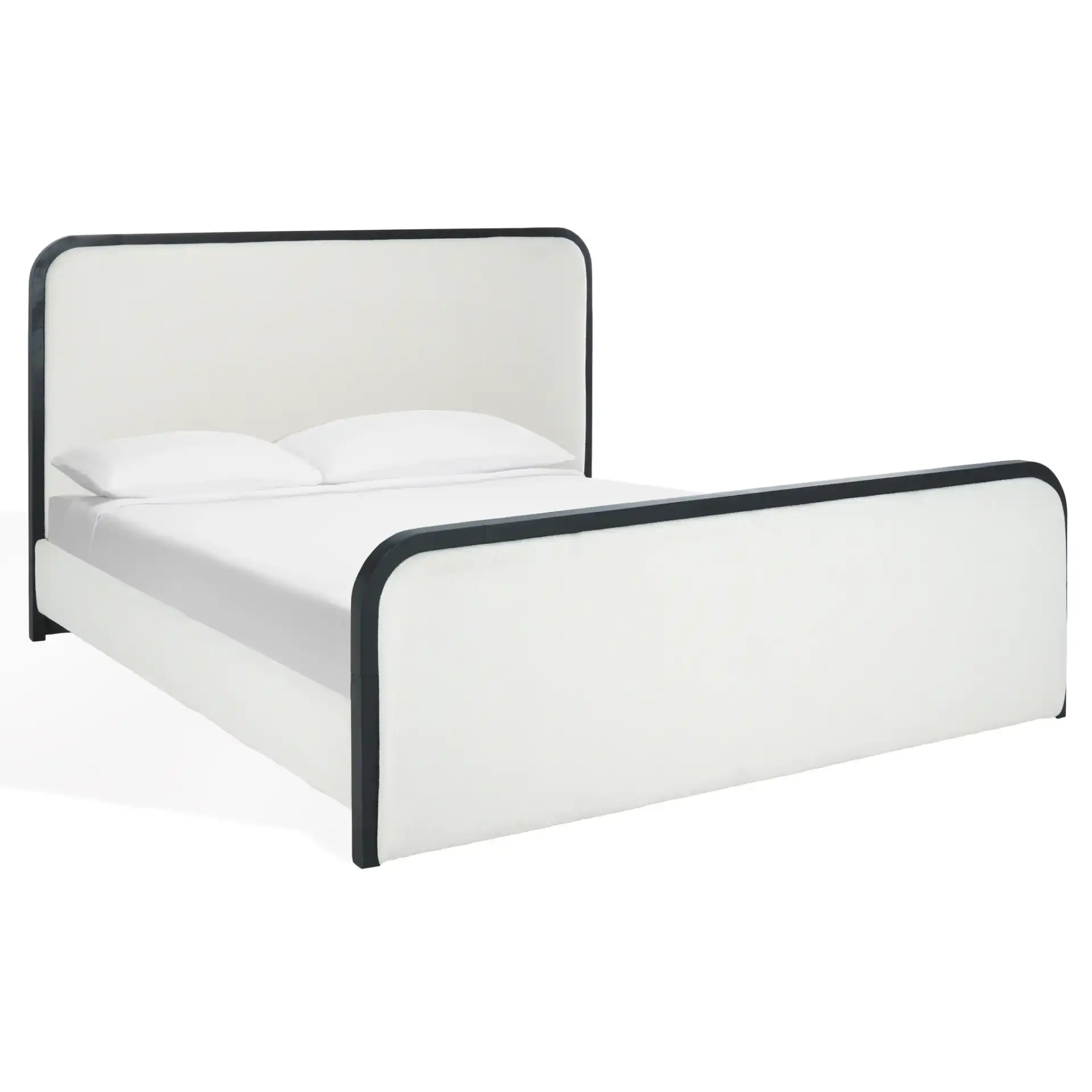Karolina Boucle Bed in Ivory / Black
