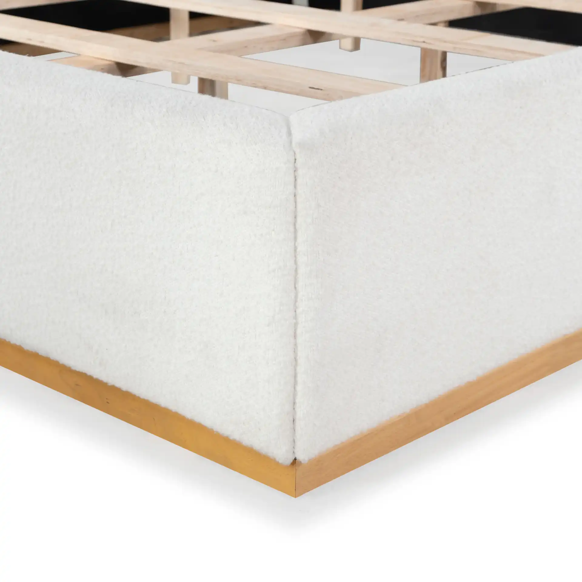 Martynia Boucle Bed in Ivory / Natural in a styled room