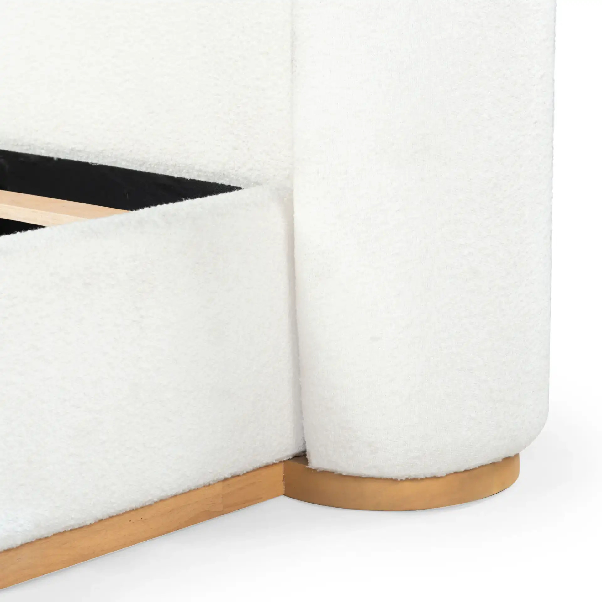 Martynia Boucle Bed in Ivory / Natural in a styled room