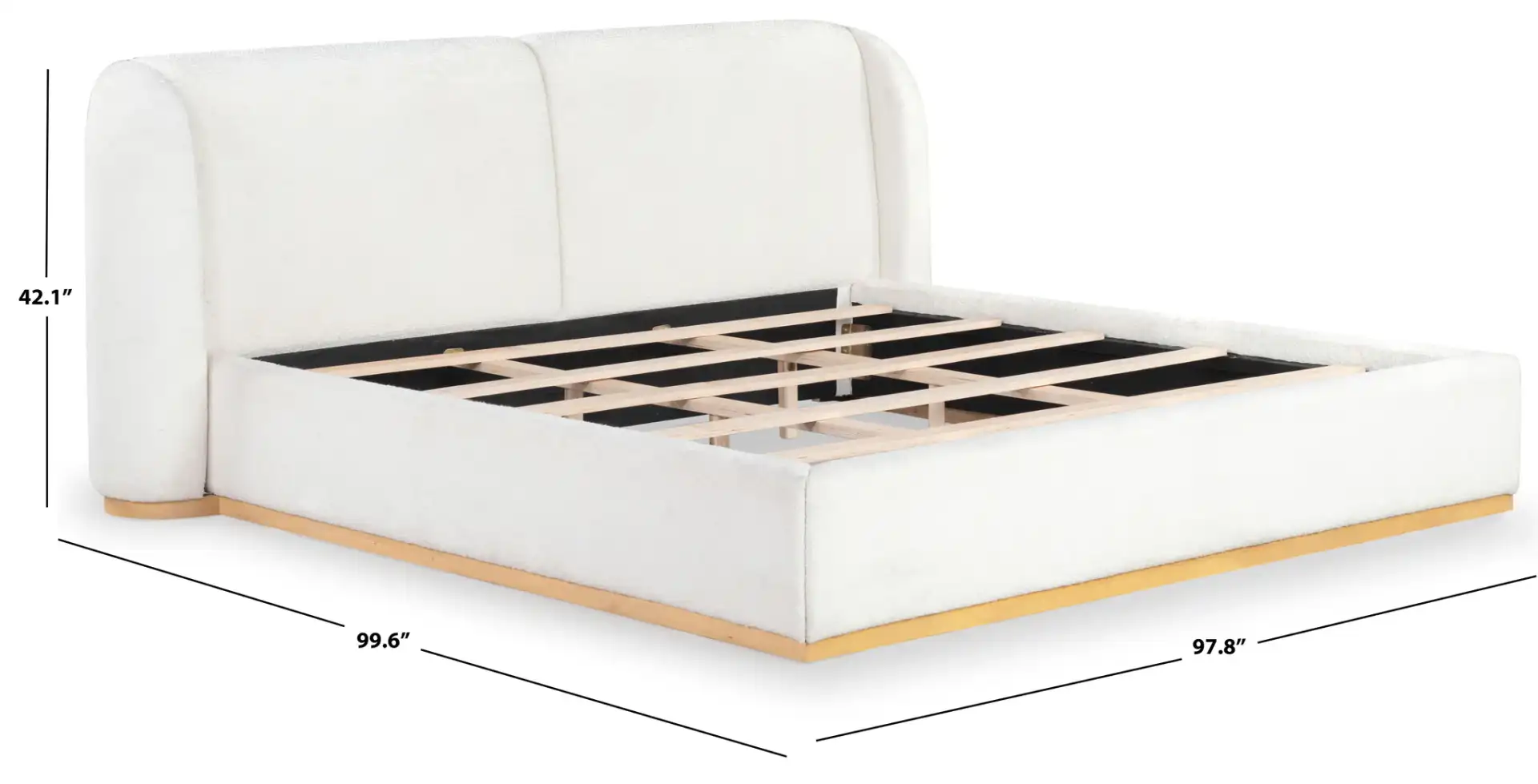 Martynia Boucle Bed in Ivory / Natural, detail view
