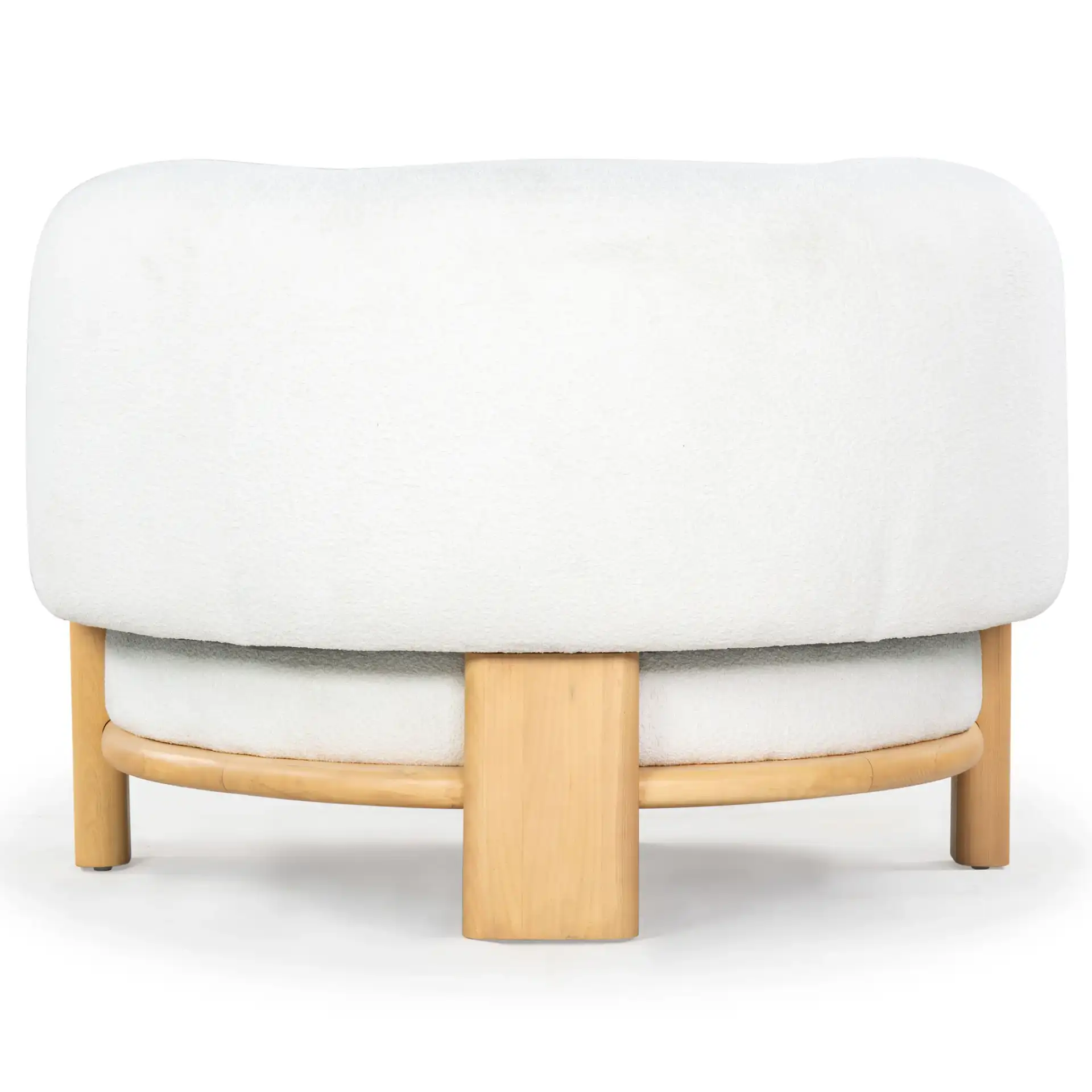 Oscar Boucle Accent Chair in Light Brown / Natural, detail view