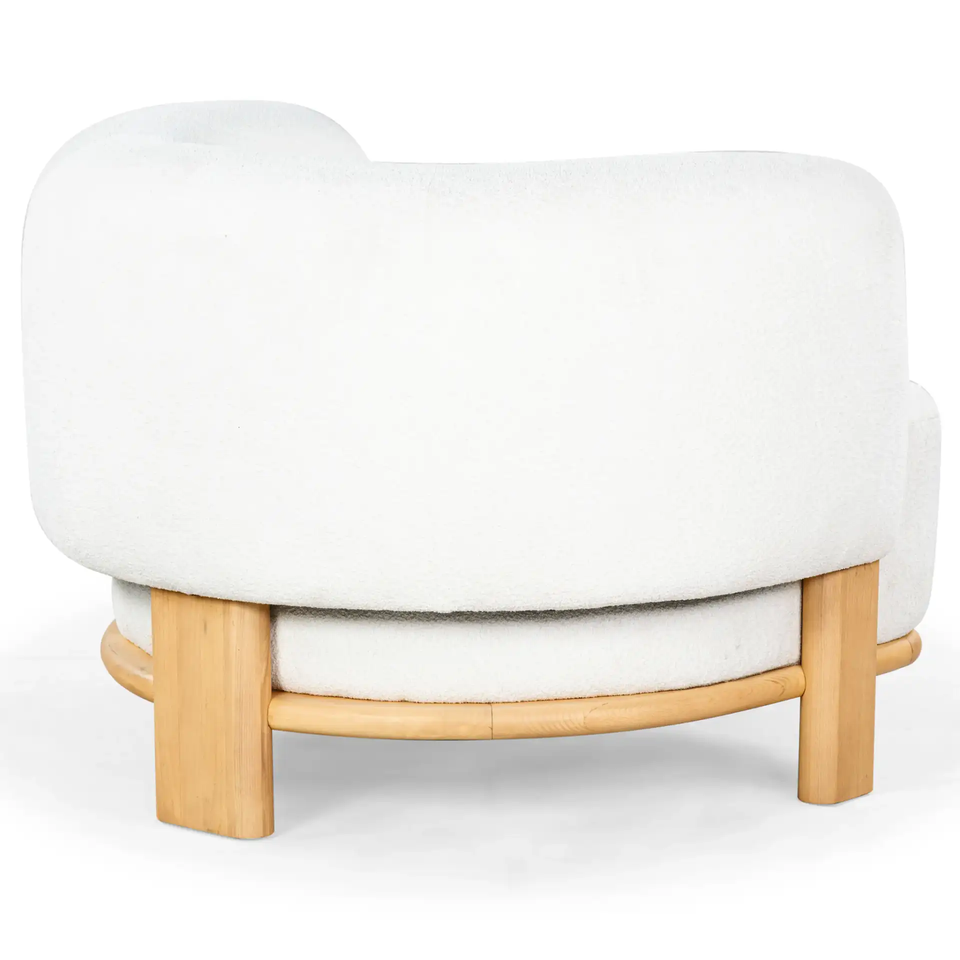 Oscar Boucle Accent Chair in Light Brown / Natural, detail view