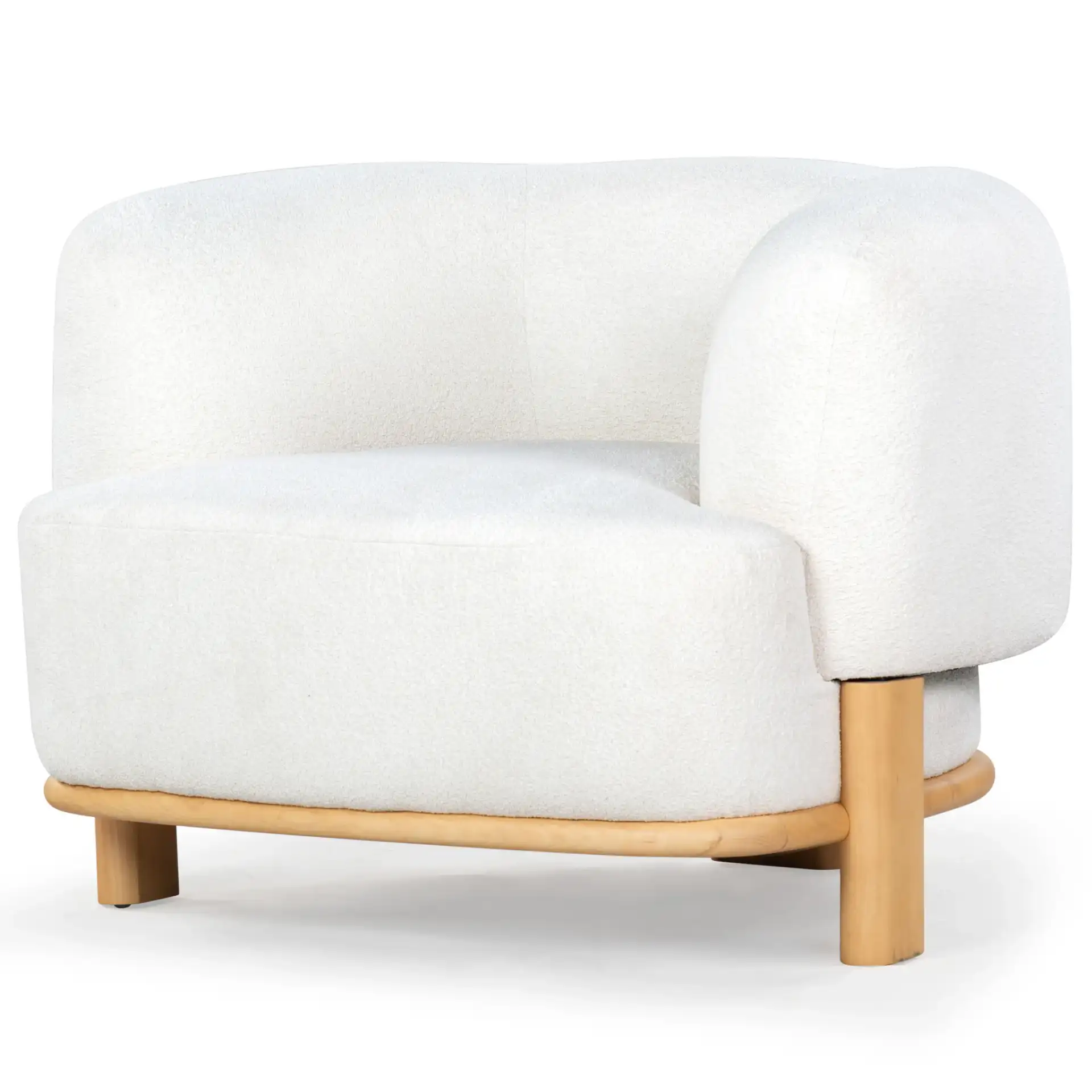 Oscar Boucle Accent Chair in Light Brown / Natural