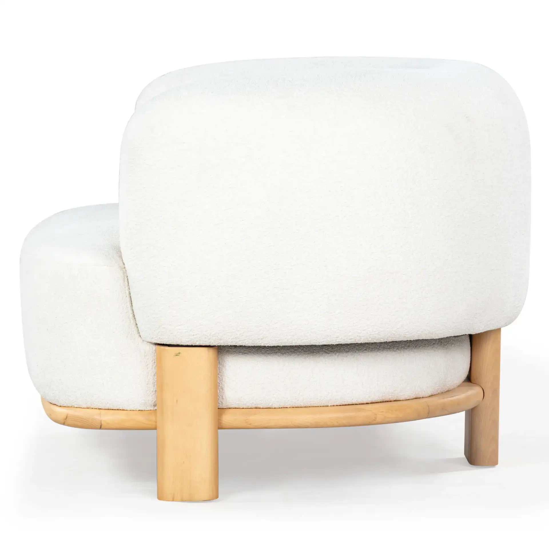 Oscar Boucle Accent Chair in Light Brown / Natural, detail view