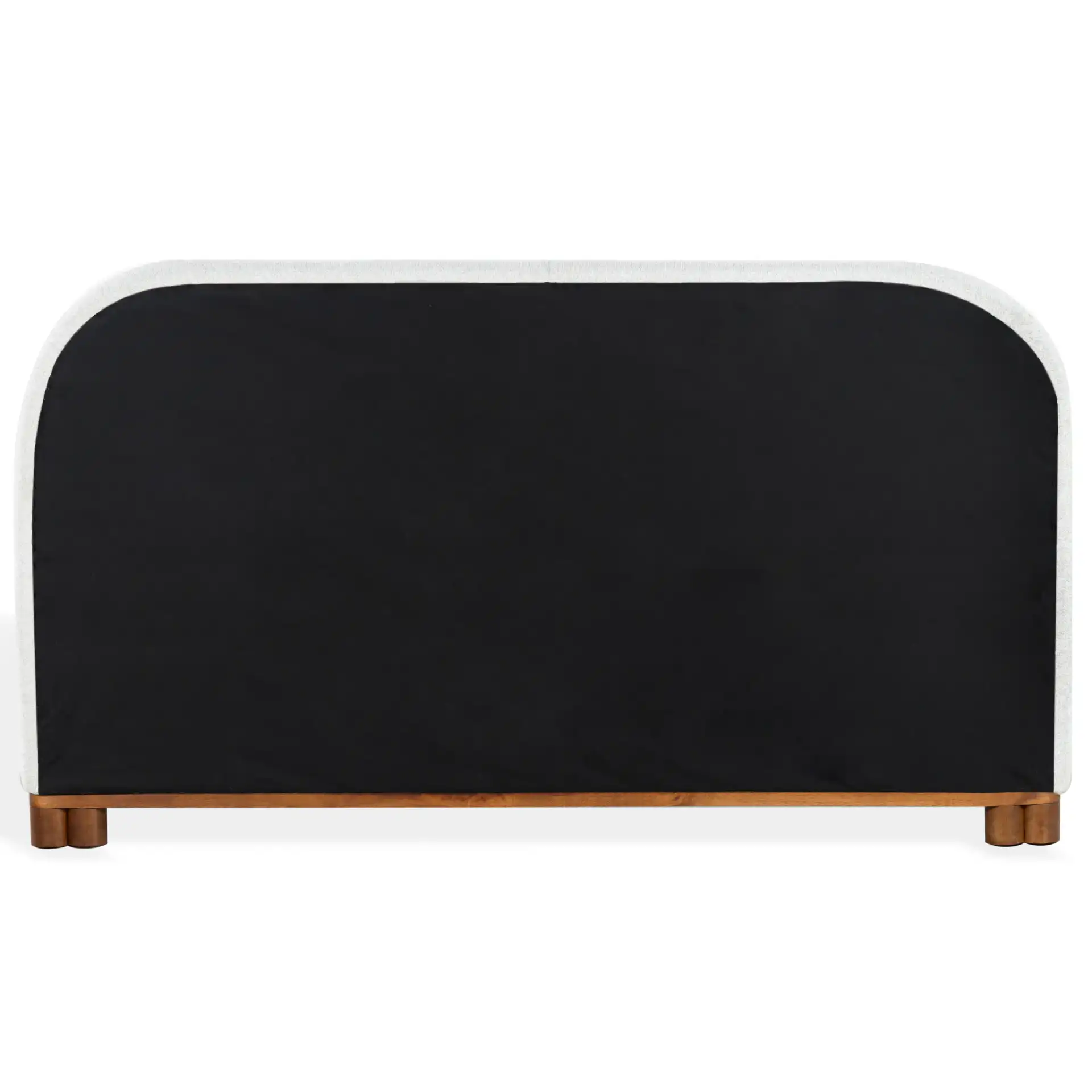 Roberto Chenille Bed in Beige / Walnut, detail view