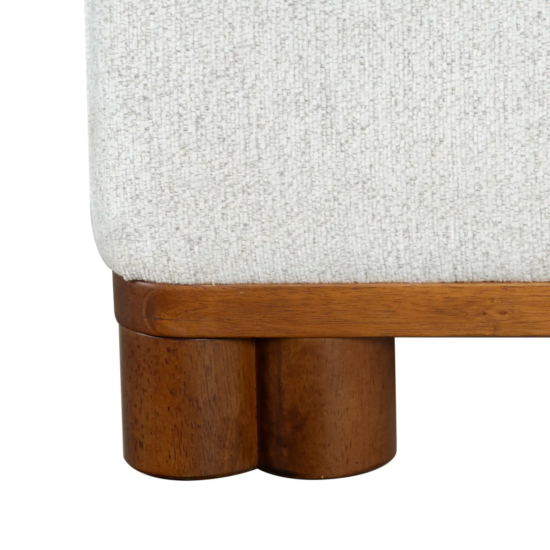 Roberto Chenille Bed in Beige / Walnut, detail view