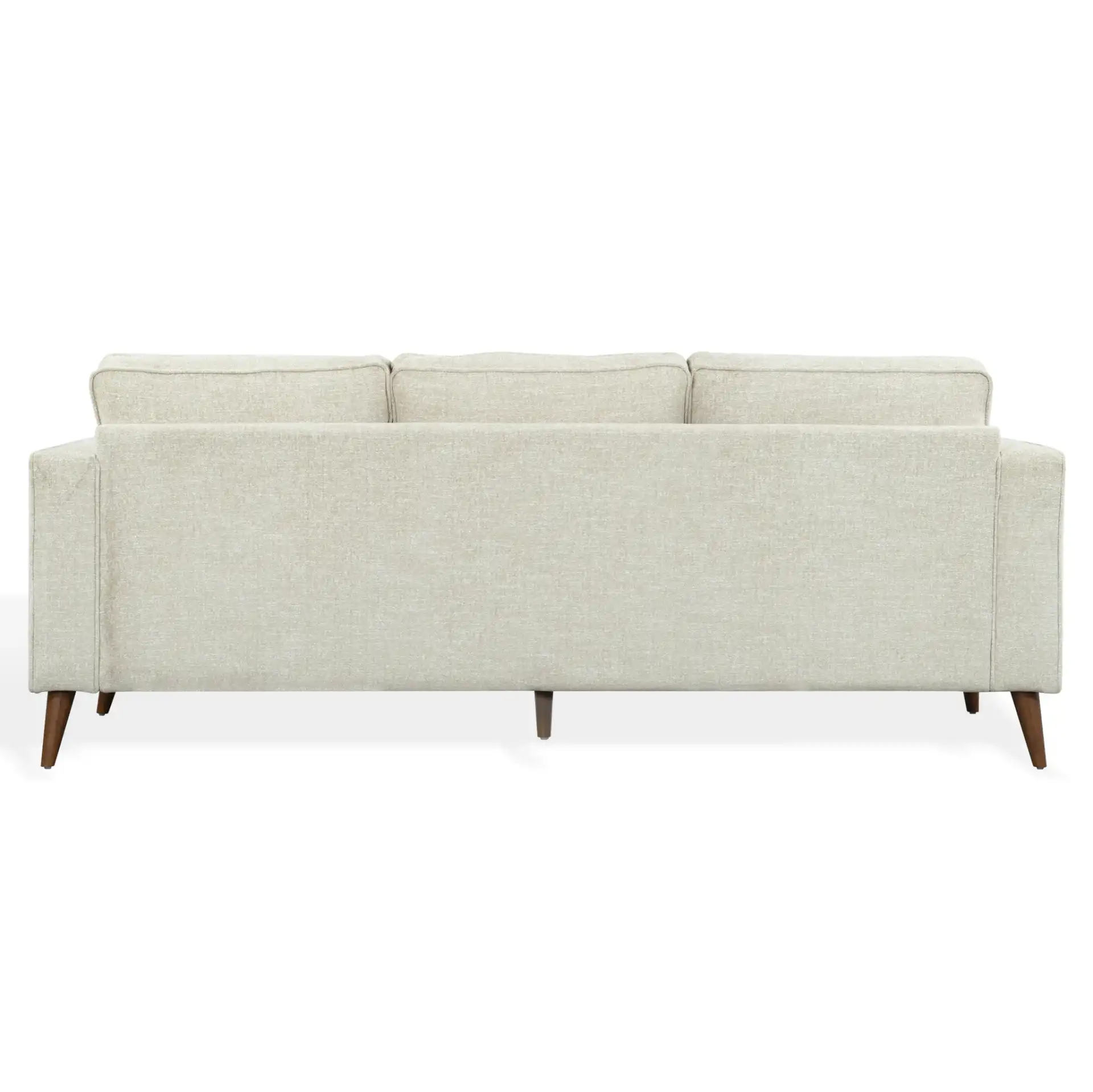 Robertson Chenille Three-Seat Sofa in Taupe, detail view